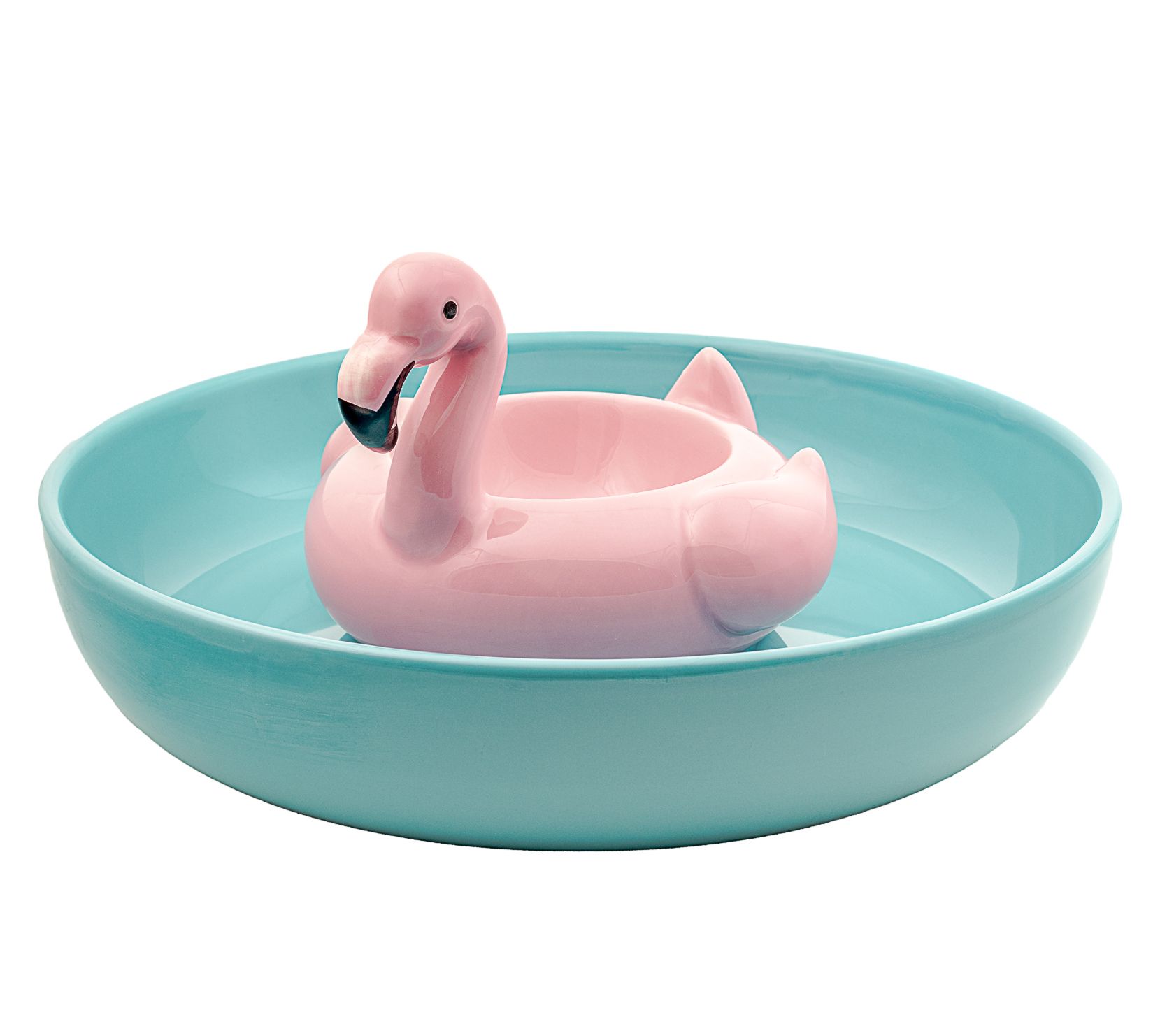 10 Strawberry Street Flamingo Pool Float Chip and Dip Platter