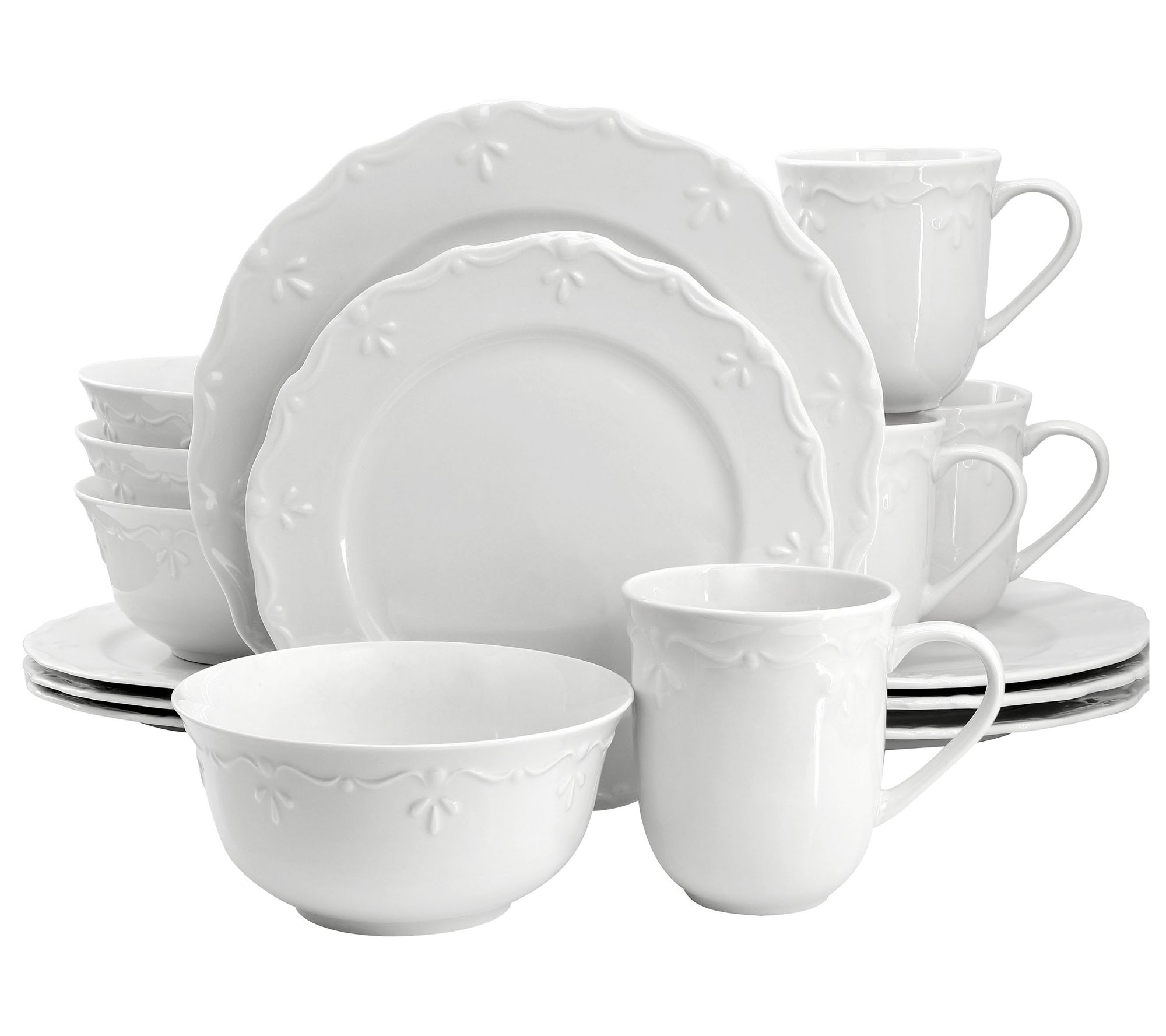Elama Henryi 16 Piece Porcelain Dinnerware Set