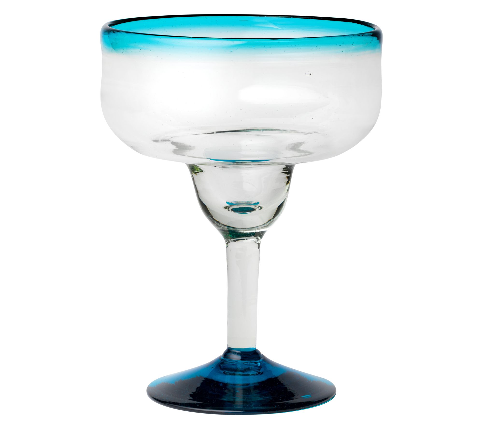 10 Strawberry Street Aqua Rim Mexican Glass, Margarita