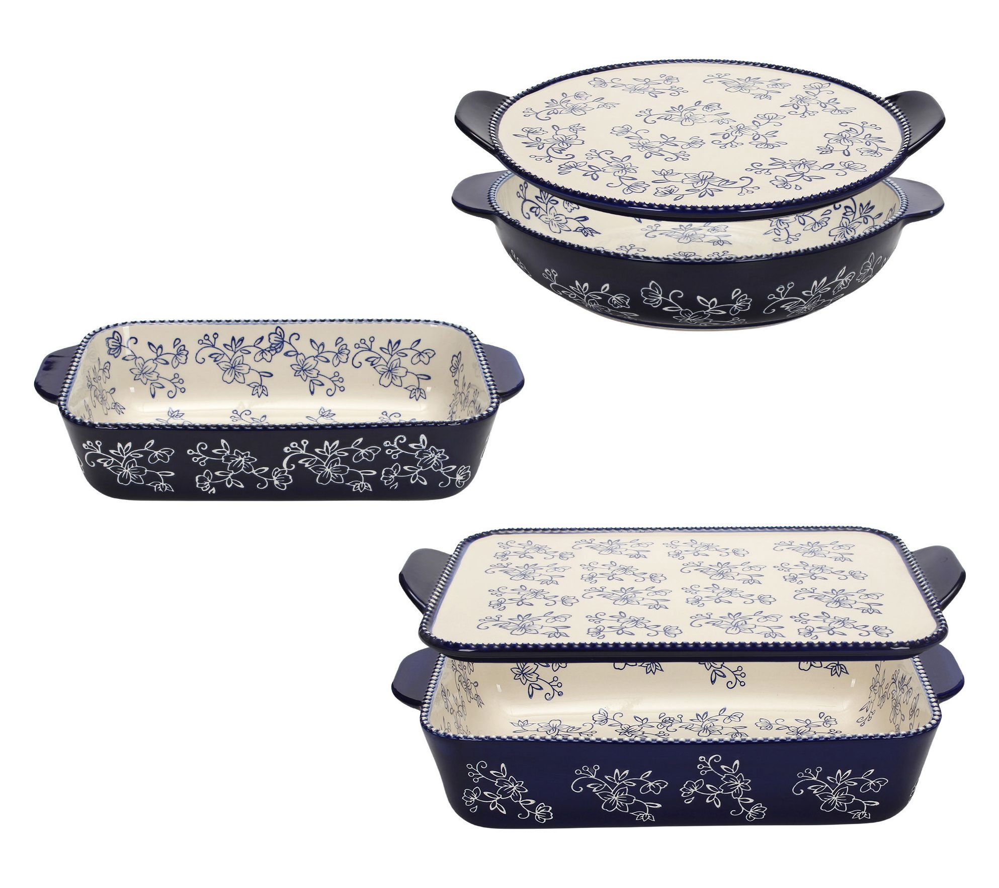 "As Is" Temp-tations Floral Lace 5pc Essential Bakeware Set