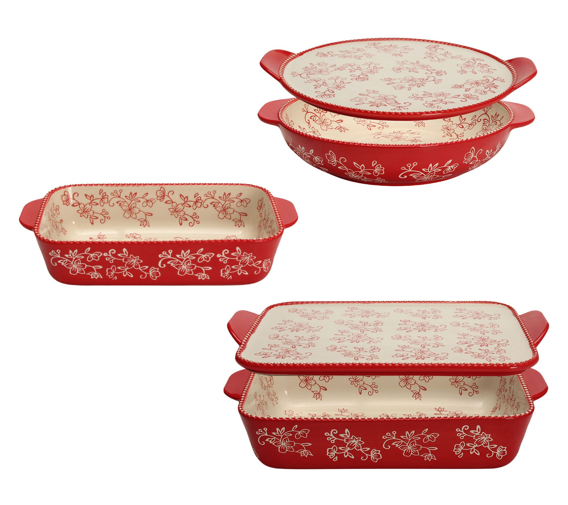 "As Is" Temp-tations Floral Lace 5pc Essential Bakeware Set