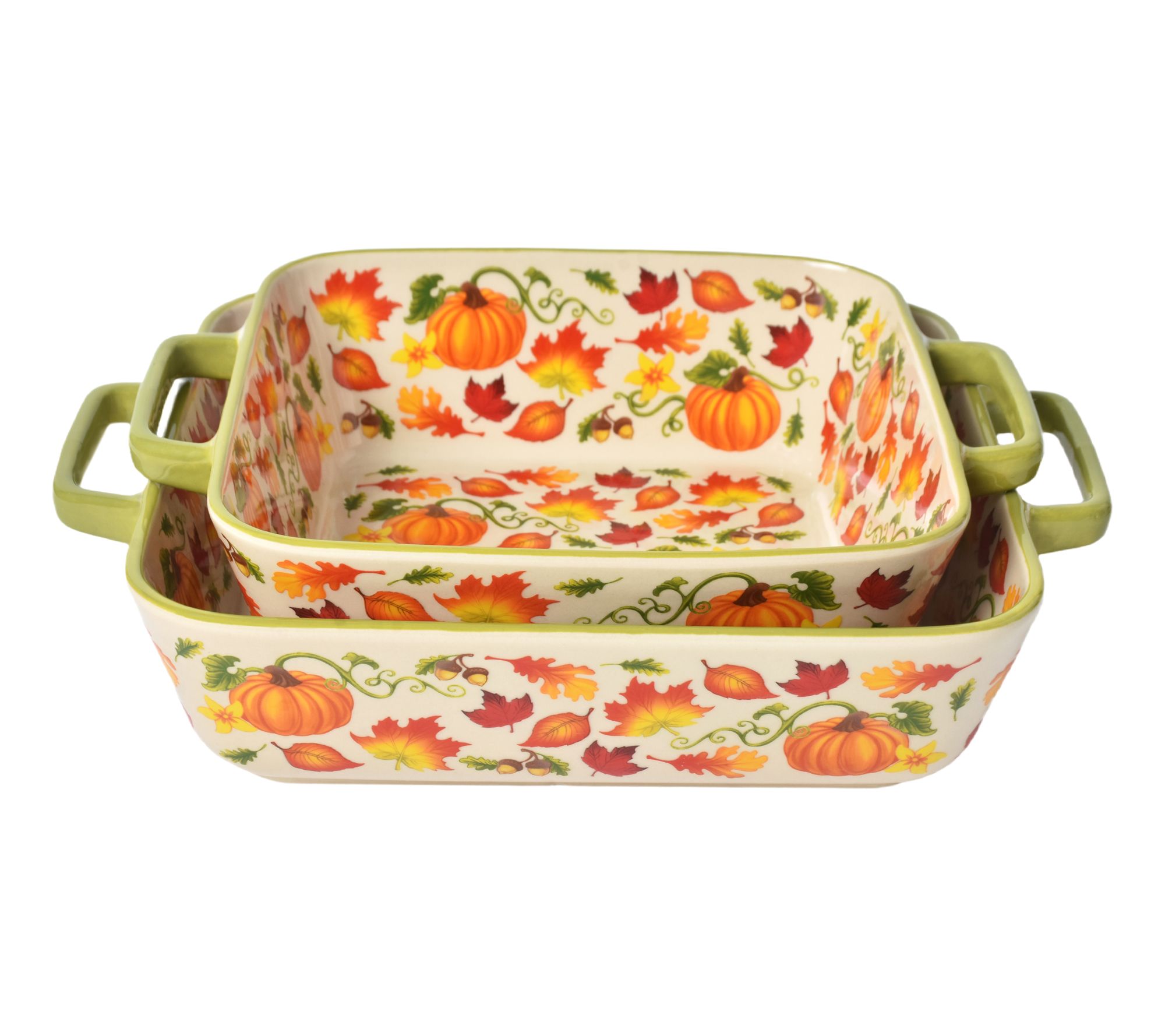 "As Is" Temp-tations Harvest S/2 3-qt & 2.5-qt Nesting Bakers