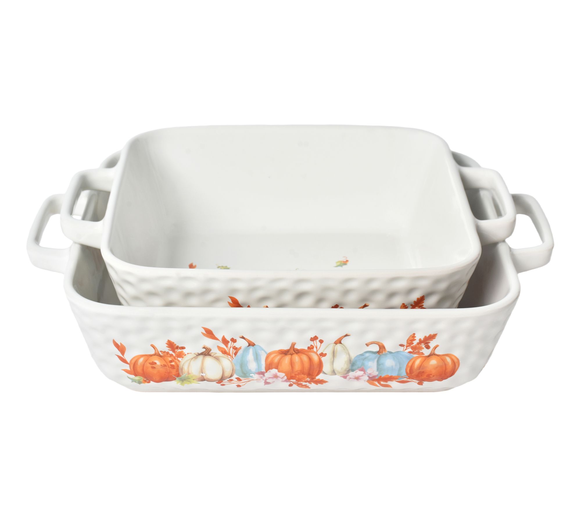 "As Is" Temp-tations Harvest S/2 3-qt & 2.5-qt Nesting Bakers