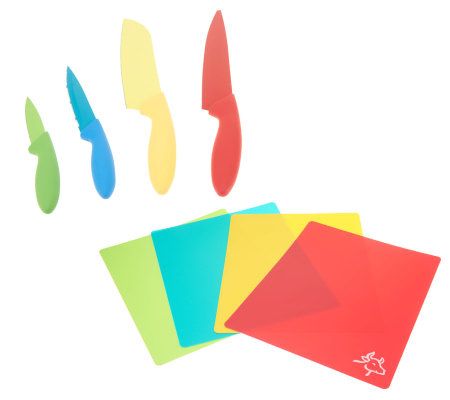 Prepology 4-pc. Nonstick Color Coated Knife Set with Acrylic Block 