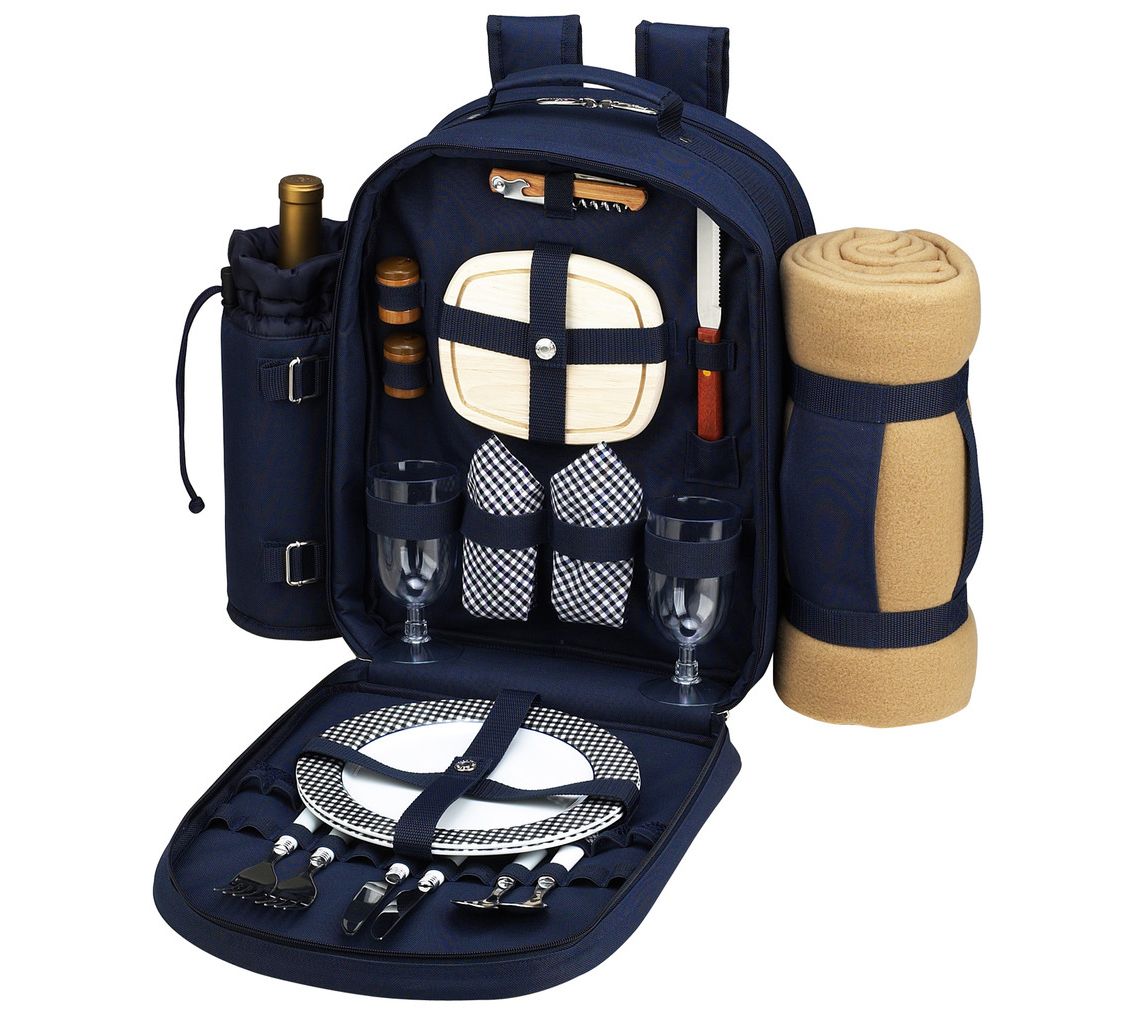 Picnic at Ascot Deluxe Picnic Backpack Cooler &Blanket for 2