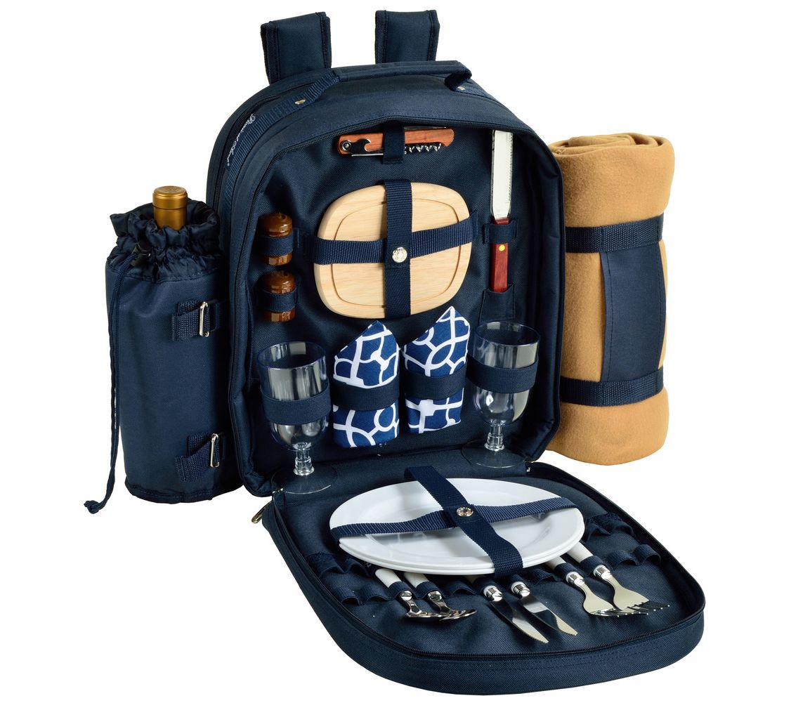 Picnic at Ascot Deluxe Picnic Backpack Cooler &Blanket for 2