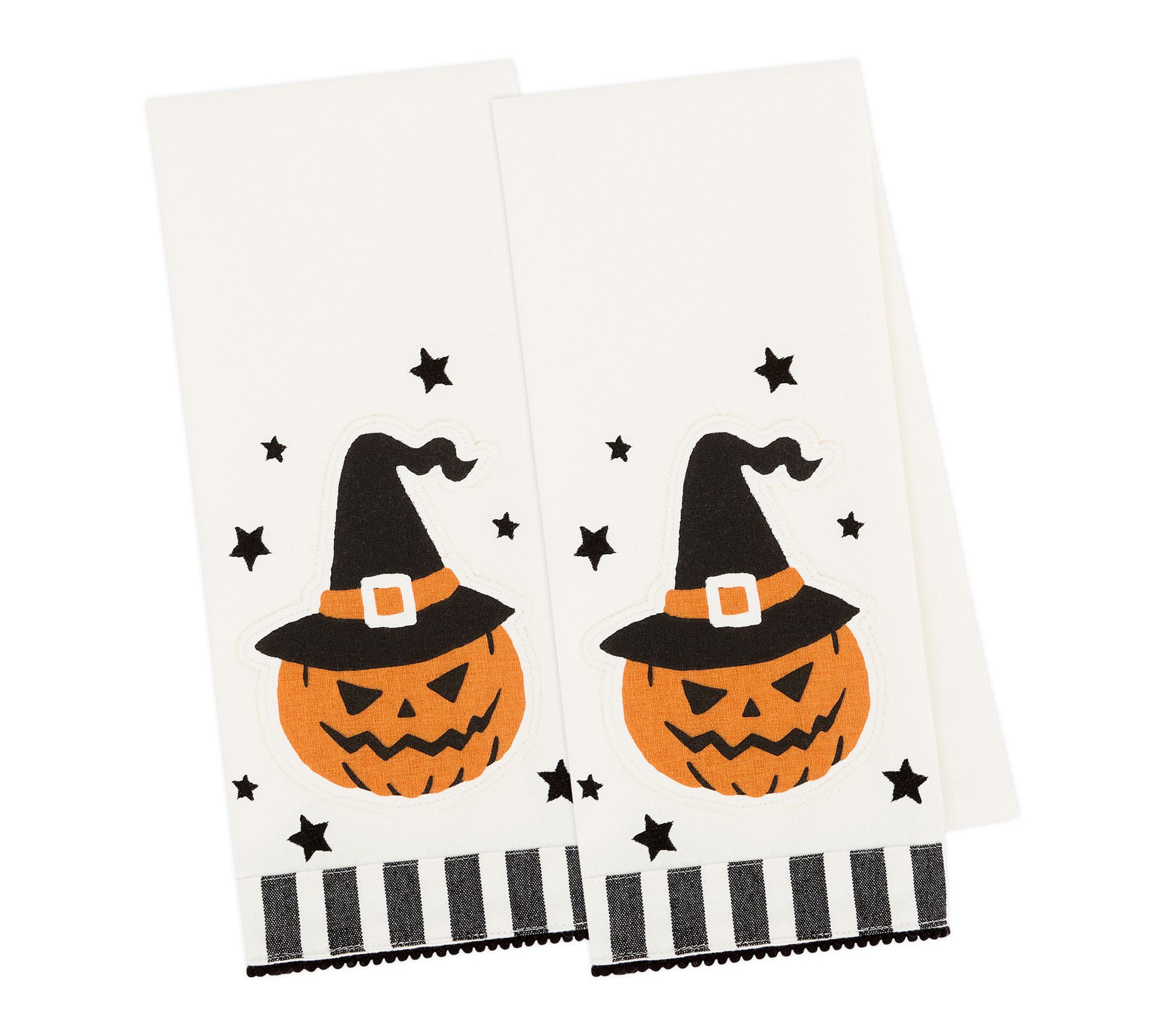 Design Imports Set of 2 Witchy Pumpkin Dishtowels