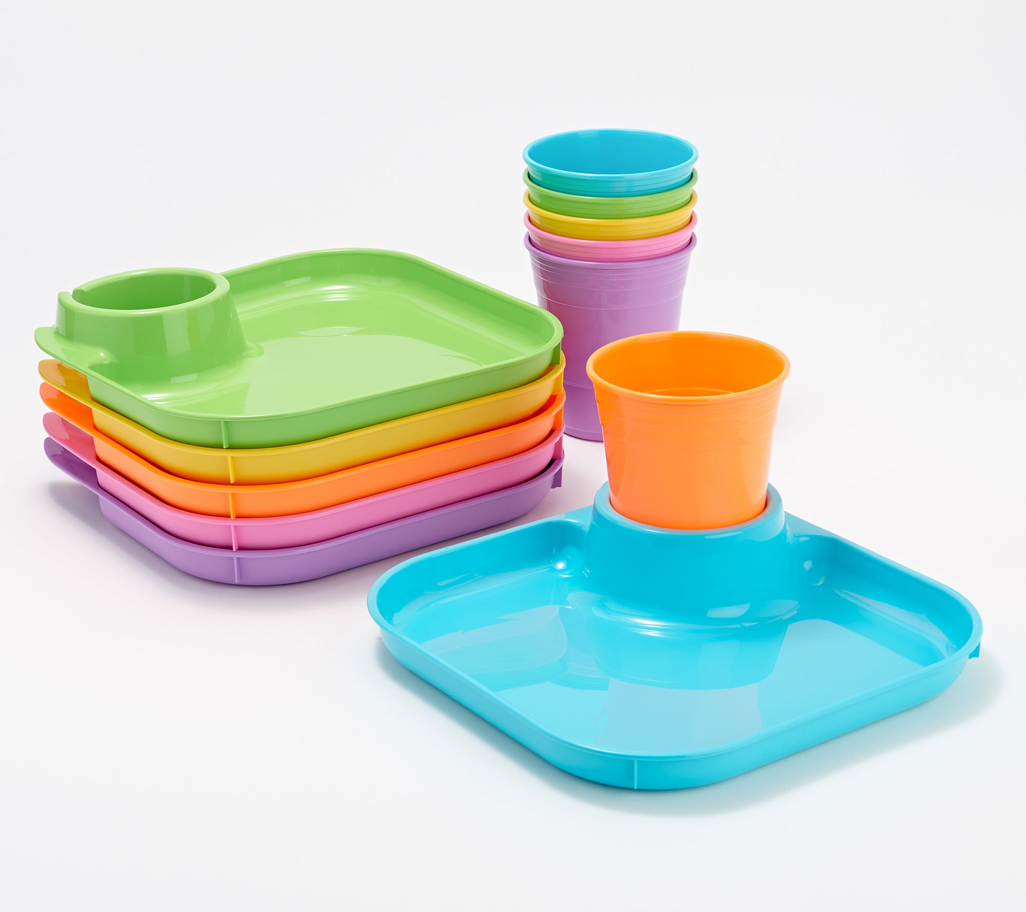 Great Plate 12-Piece Square Food and Beverage Serving Set - QVC.com
