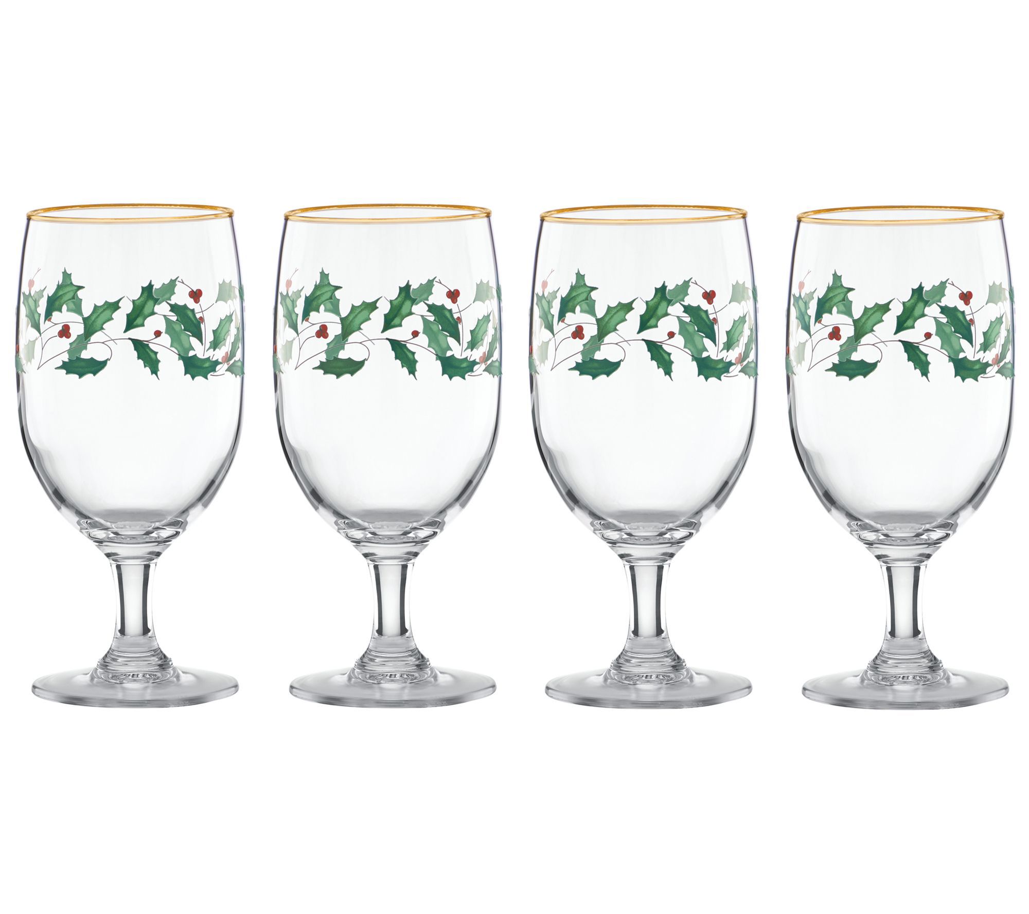 Lenox Holiday 4-Piece Stemless Wine Glasses,7 oz 