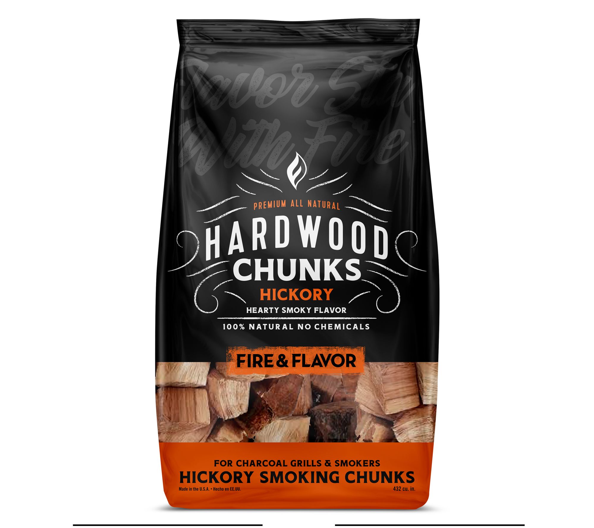 Fire & Flavor 4lb Bag All Natural Smoking Hickory Wood Chunks
