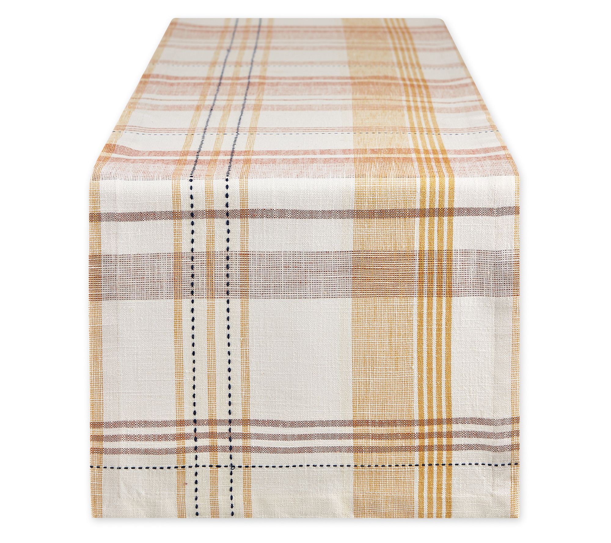 Design Imports Veranda Plaid Table Runner 14"x108"