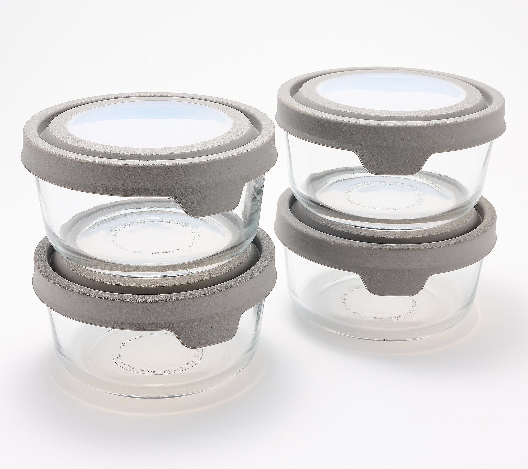 Cella  Set of (4) 4-Cup Glass Round Food Storage Set