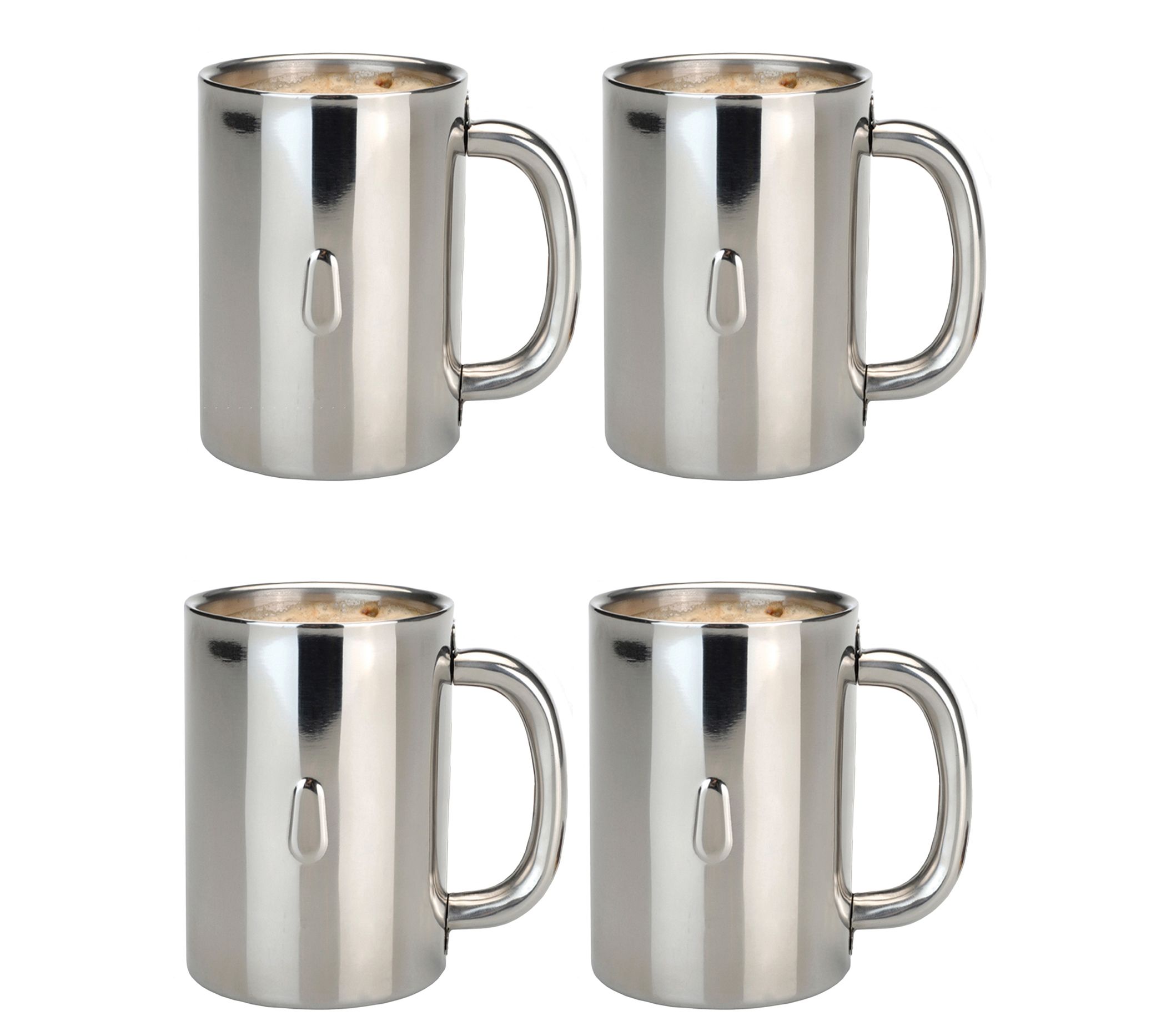 BergHOFF Straight 4Pc 18/10 Stainless Steel Coffee Mug Set