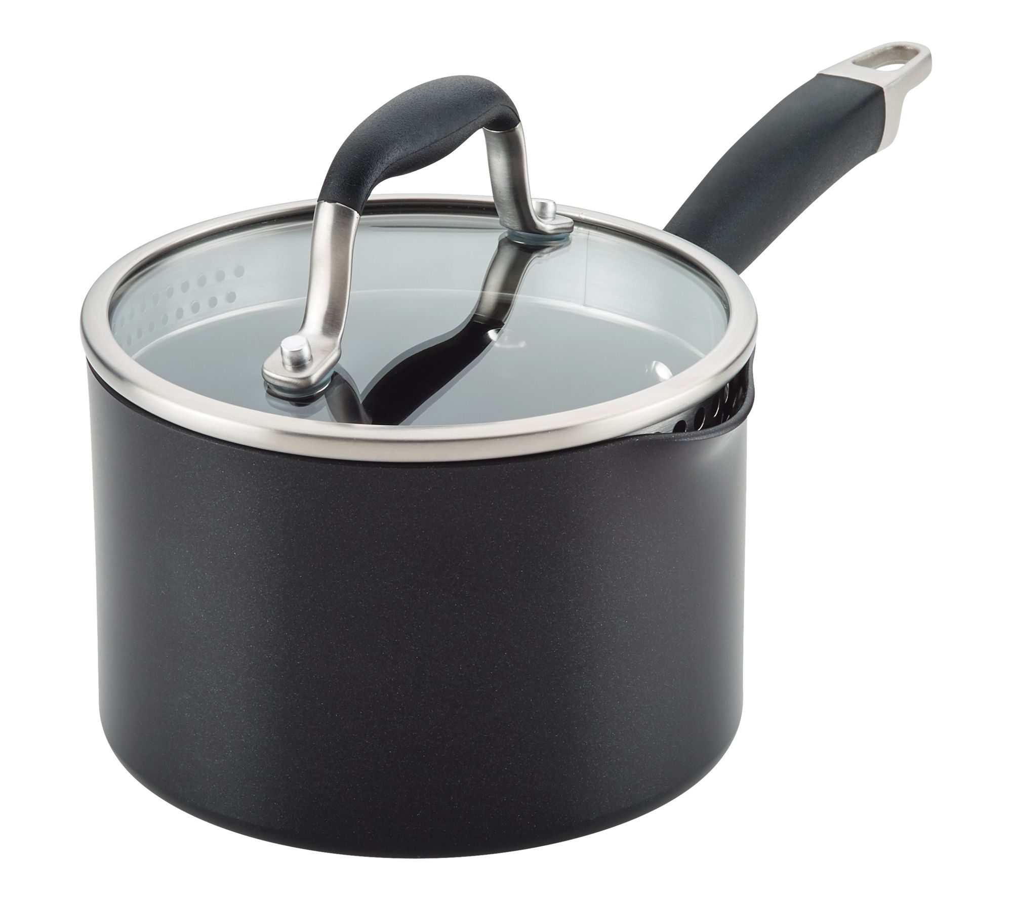 Anolon Advanced Home Hard-Anodized Saucepan with Straining Lid