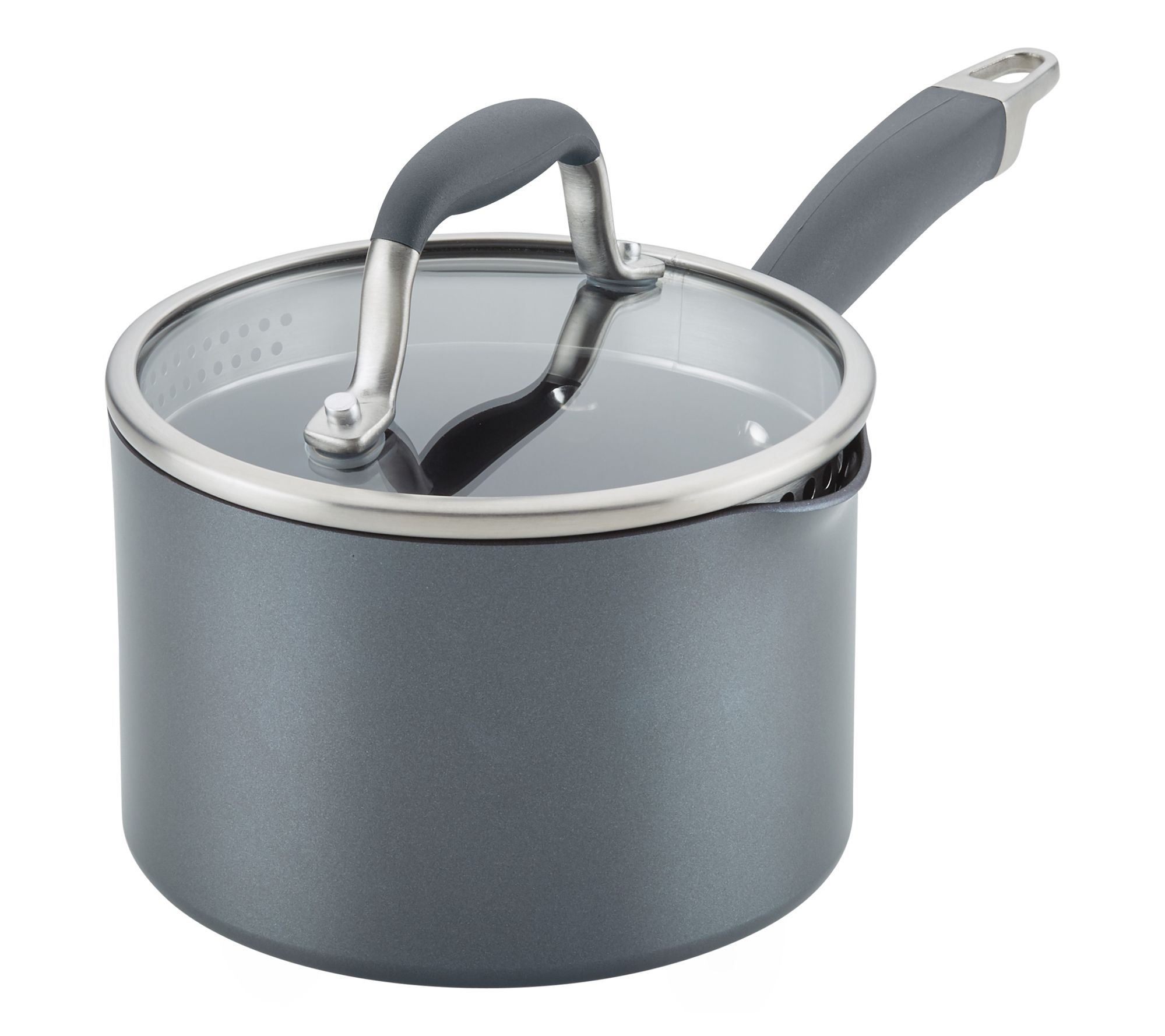 Anolon Advanced Home Hard-Anodized Saucepan with Straining Lid