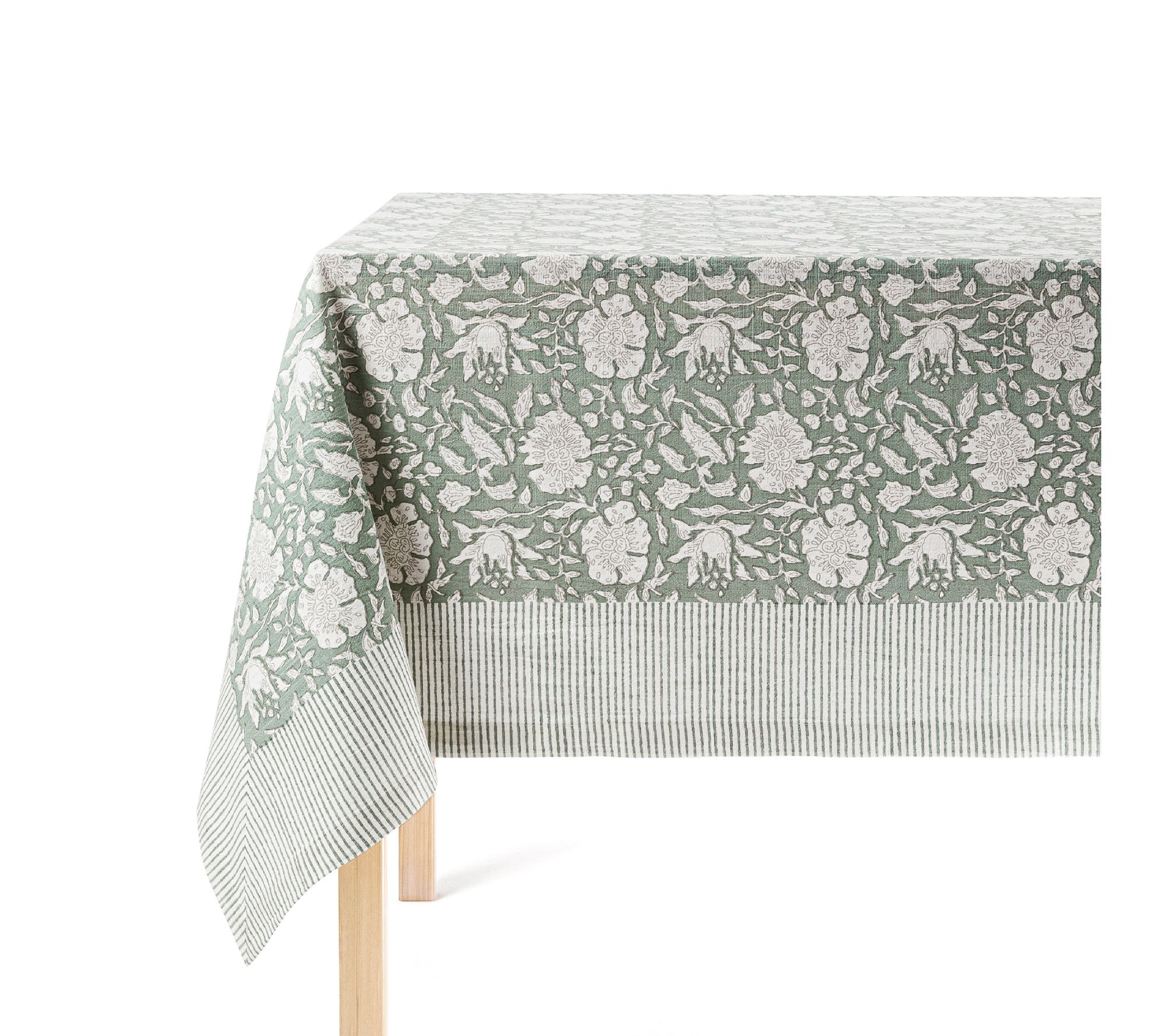 over&back Hand-Screened Tablecloth - 100% Cotto n