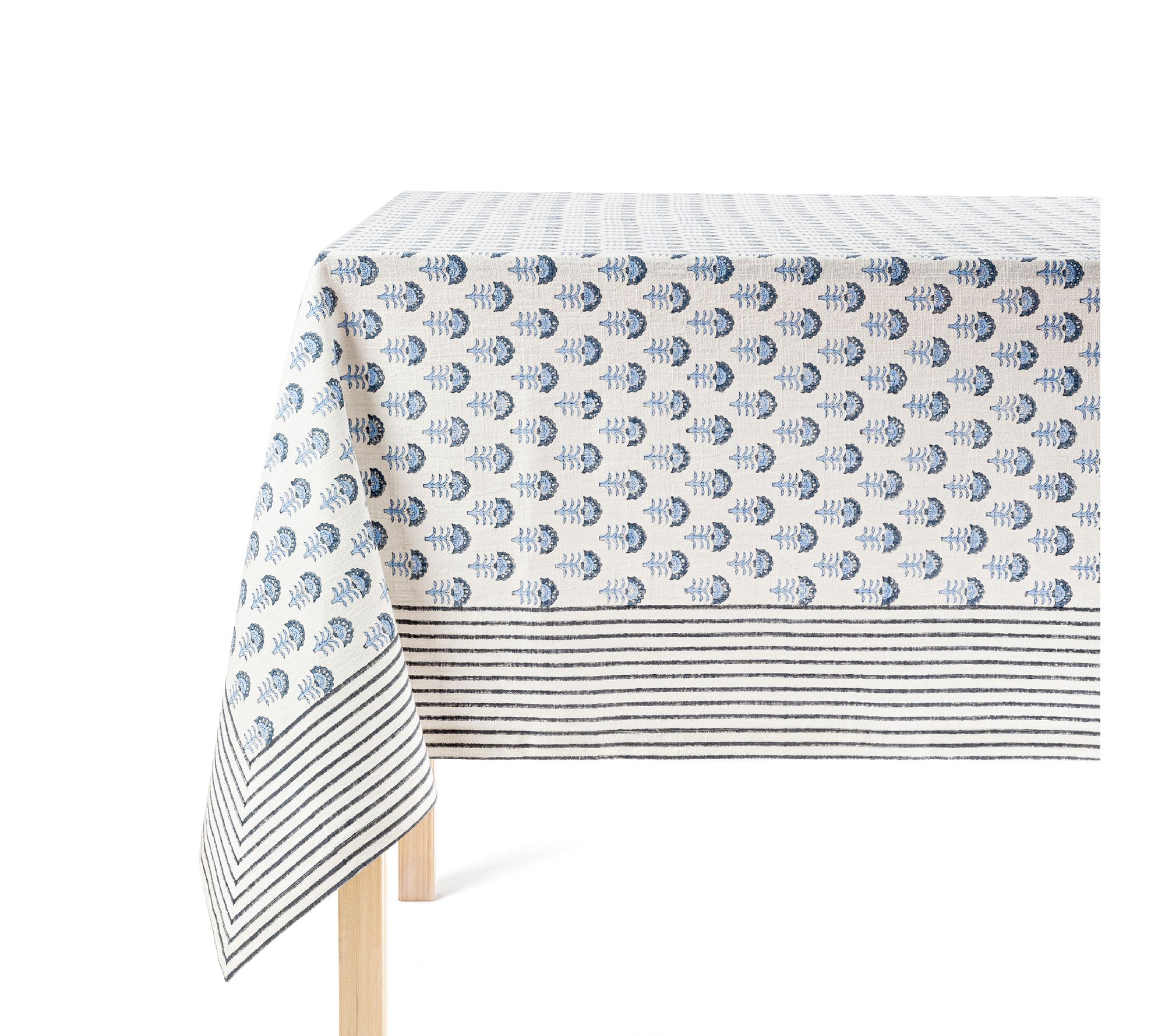 over&back Hand-Screened Tablecloth - 100% Cotton