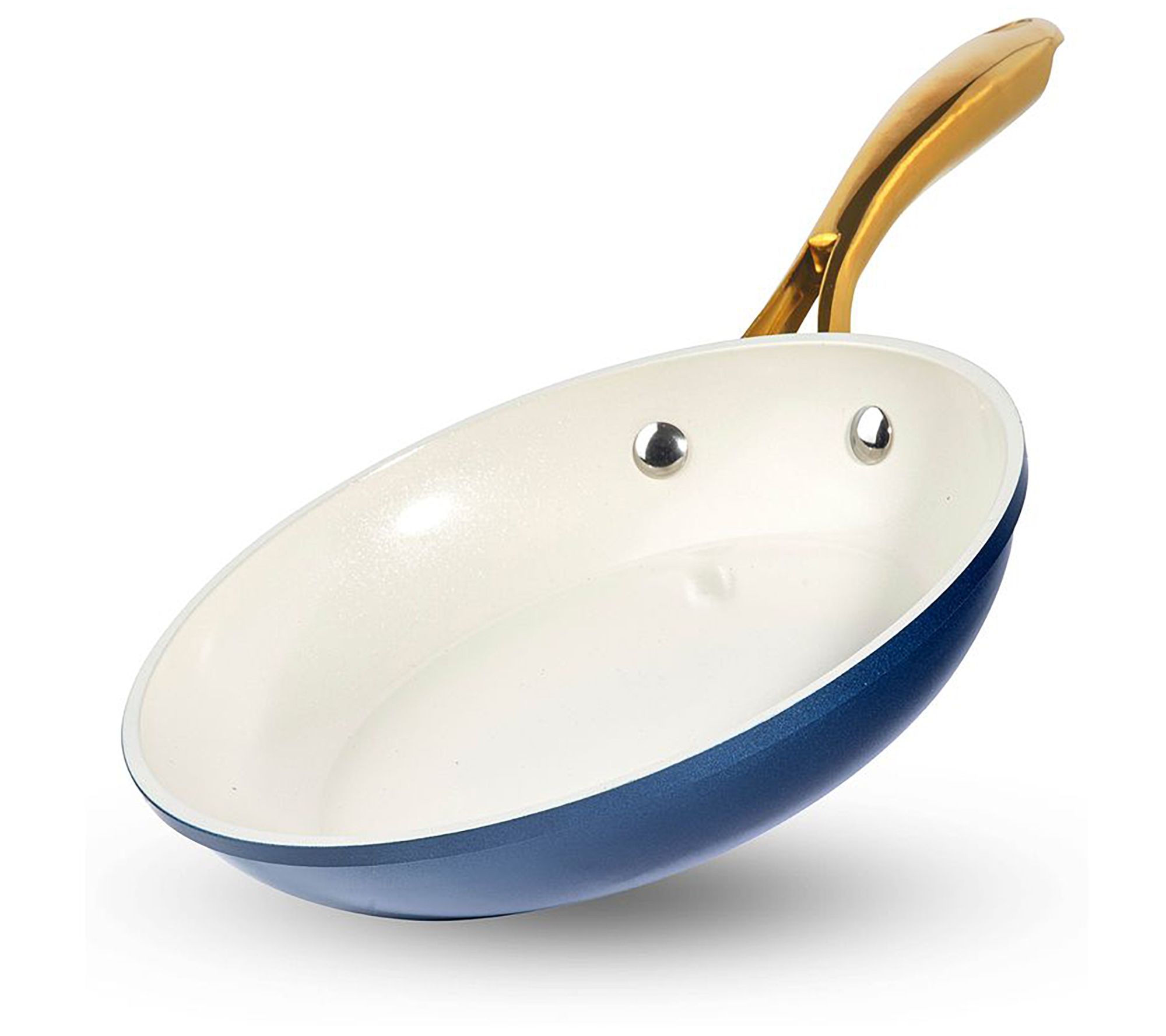 Gotham Steel Navy 12'' Nonstick Fry Pan with Go ld Handles