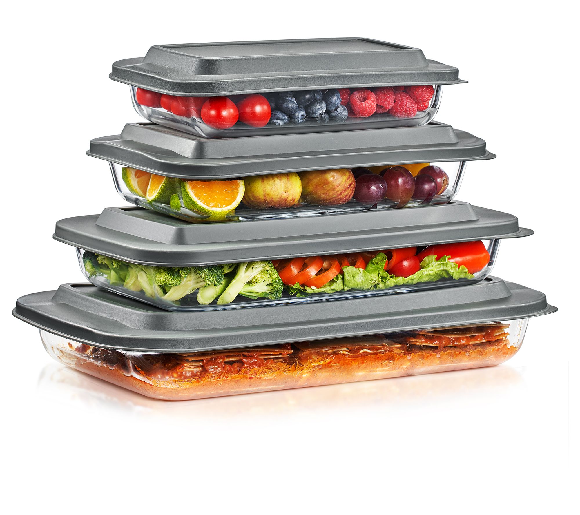 Sorbus Deep Glass Baking Dish Set with Lids (8-Piece)