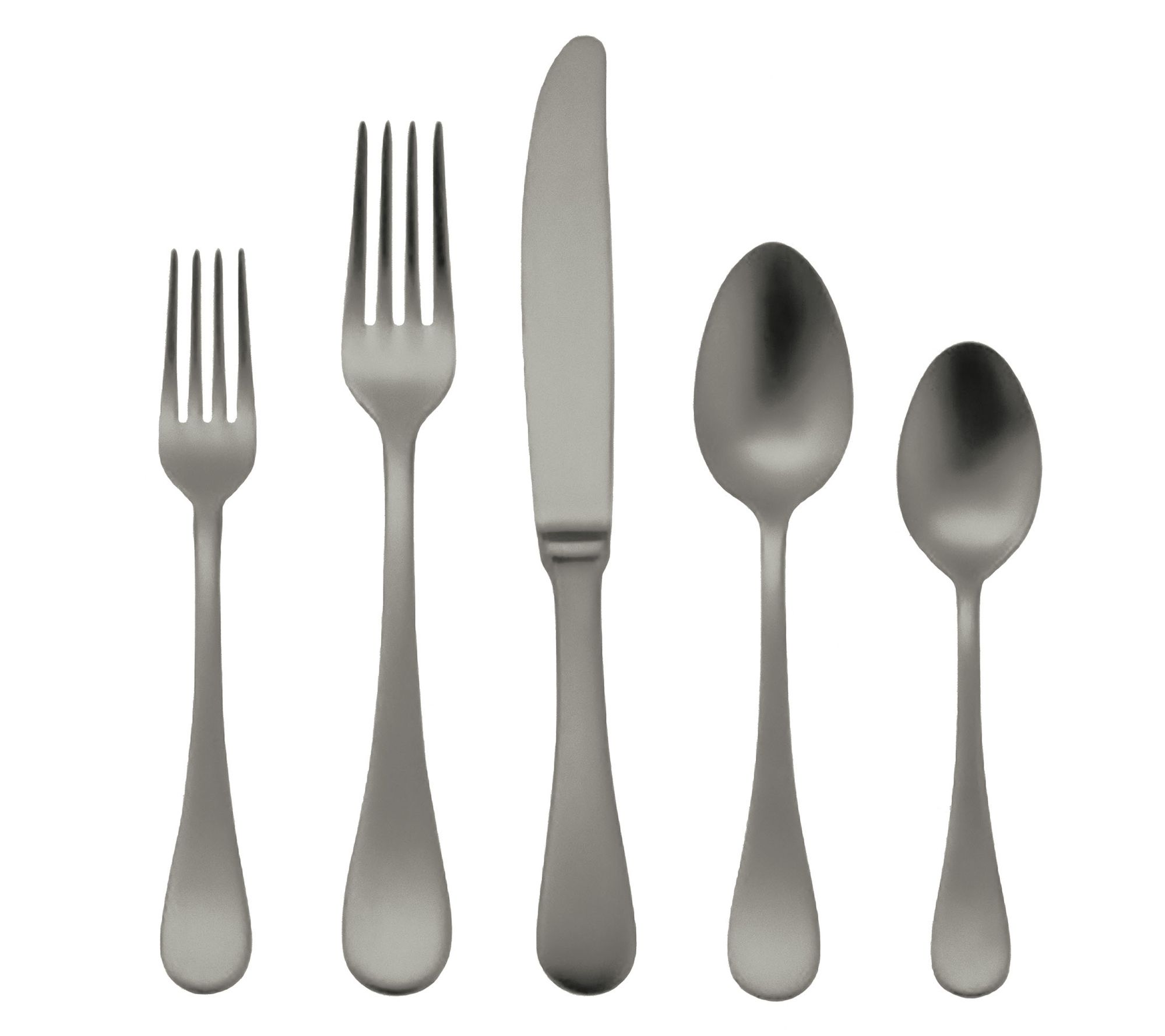 Mepra 5-Piece Brescia Ice Black Gold Flatware Set