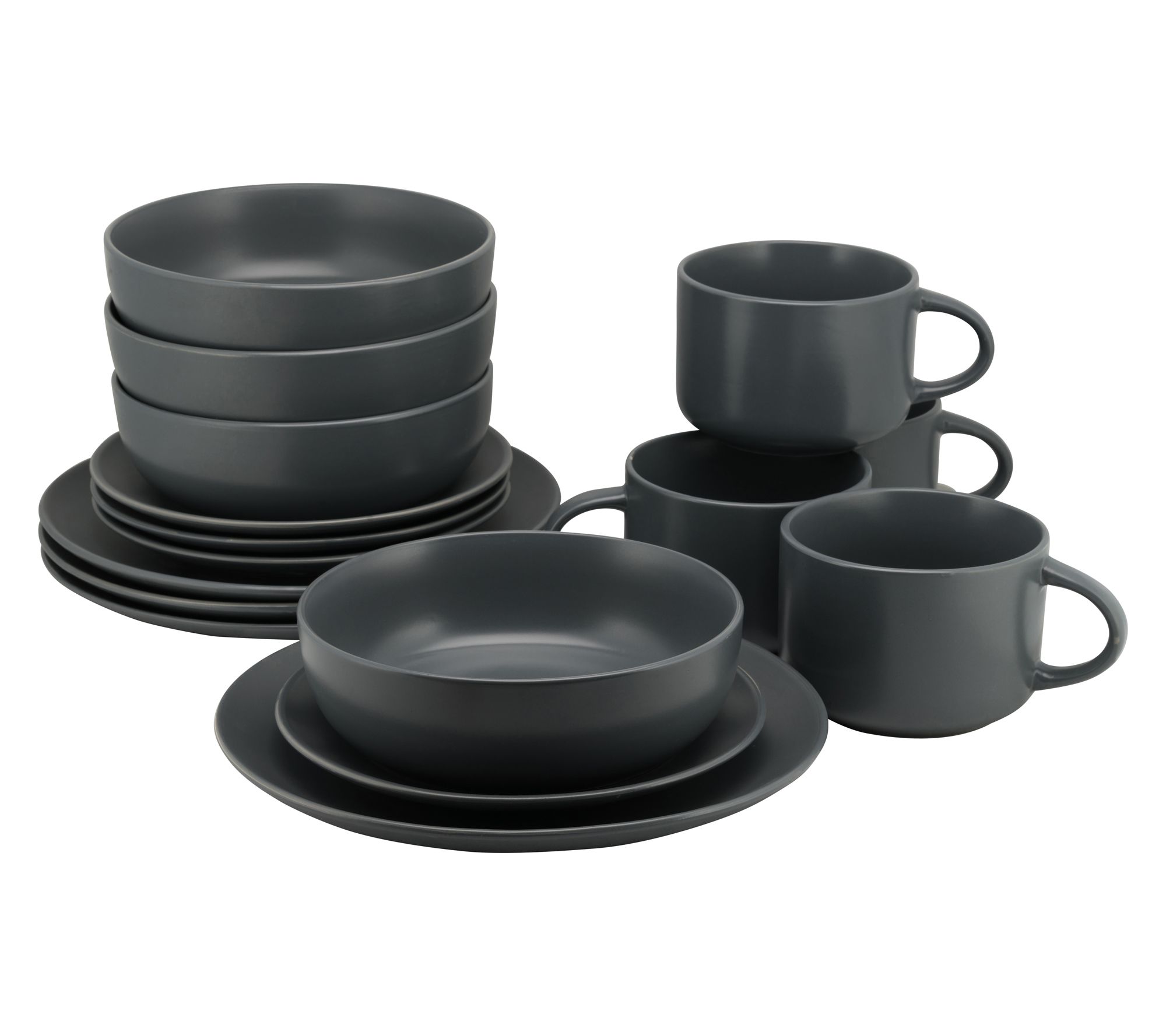 10 Strawberry Street 16 pc Wazee Matte Dinnerwae Set