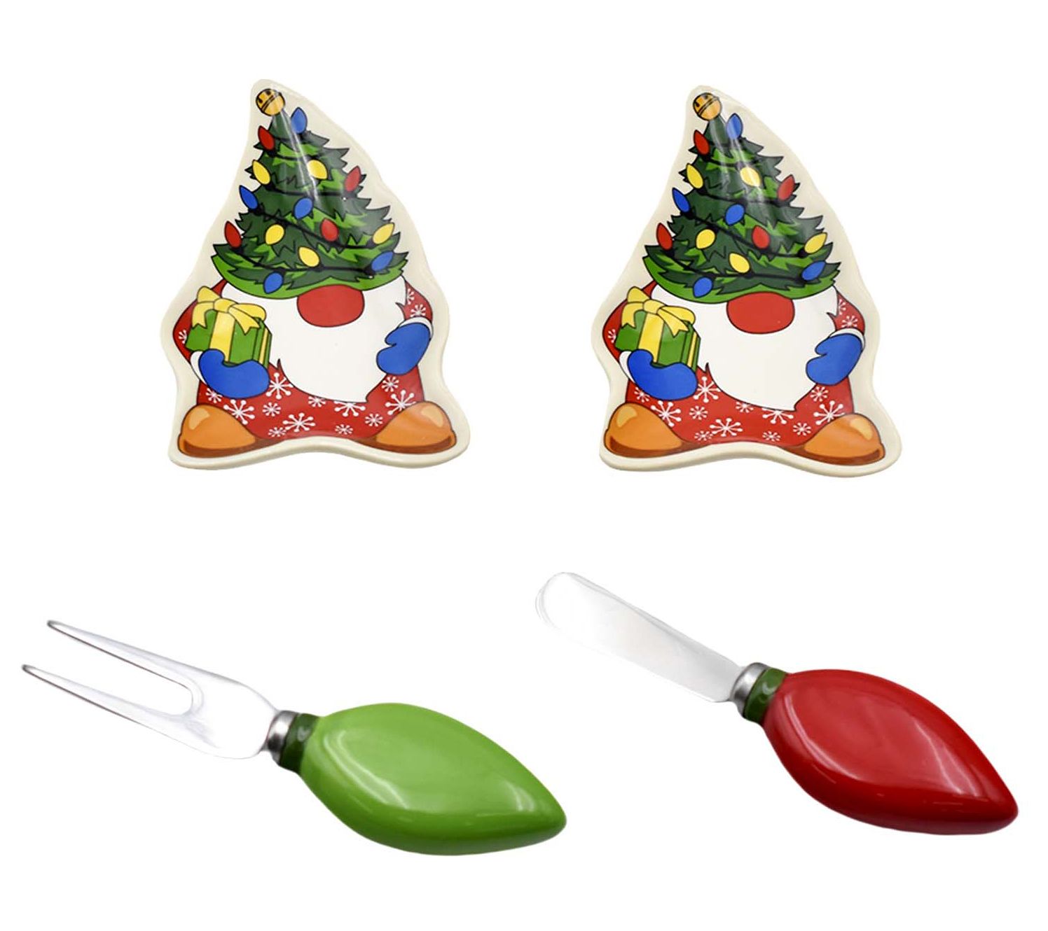 "As Is" Temp-tations Seasonal Set of (2) 5" Dishes with Servers