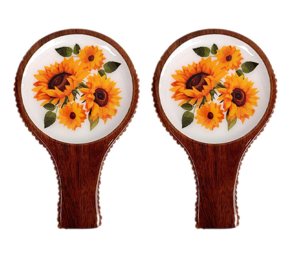 "As Is" Temp-tations Harvest Set of 2 Wooden Spoon Rests
