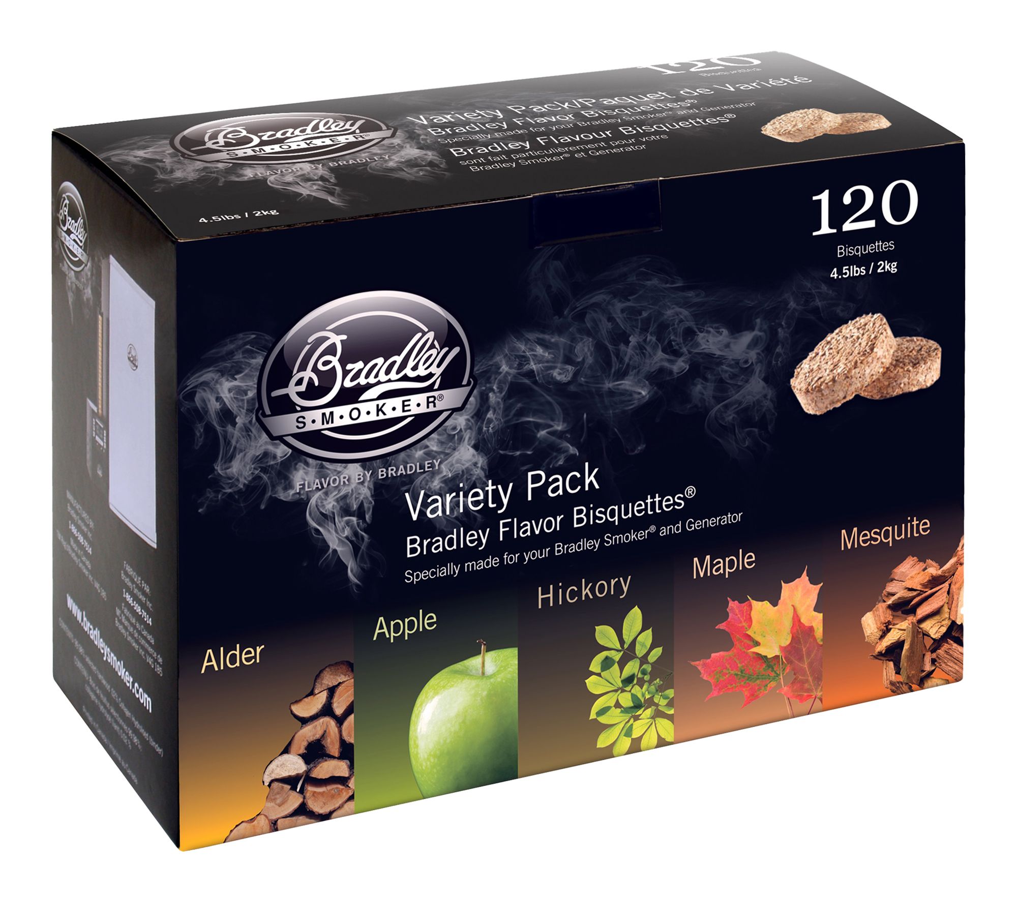Bradley Flavor Bisquettes - 5 Flavor Variety 120pk