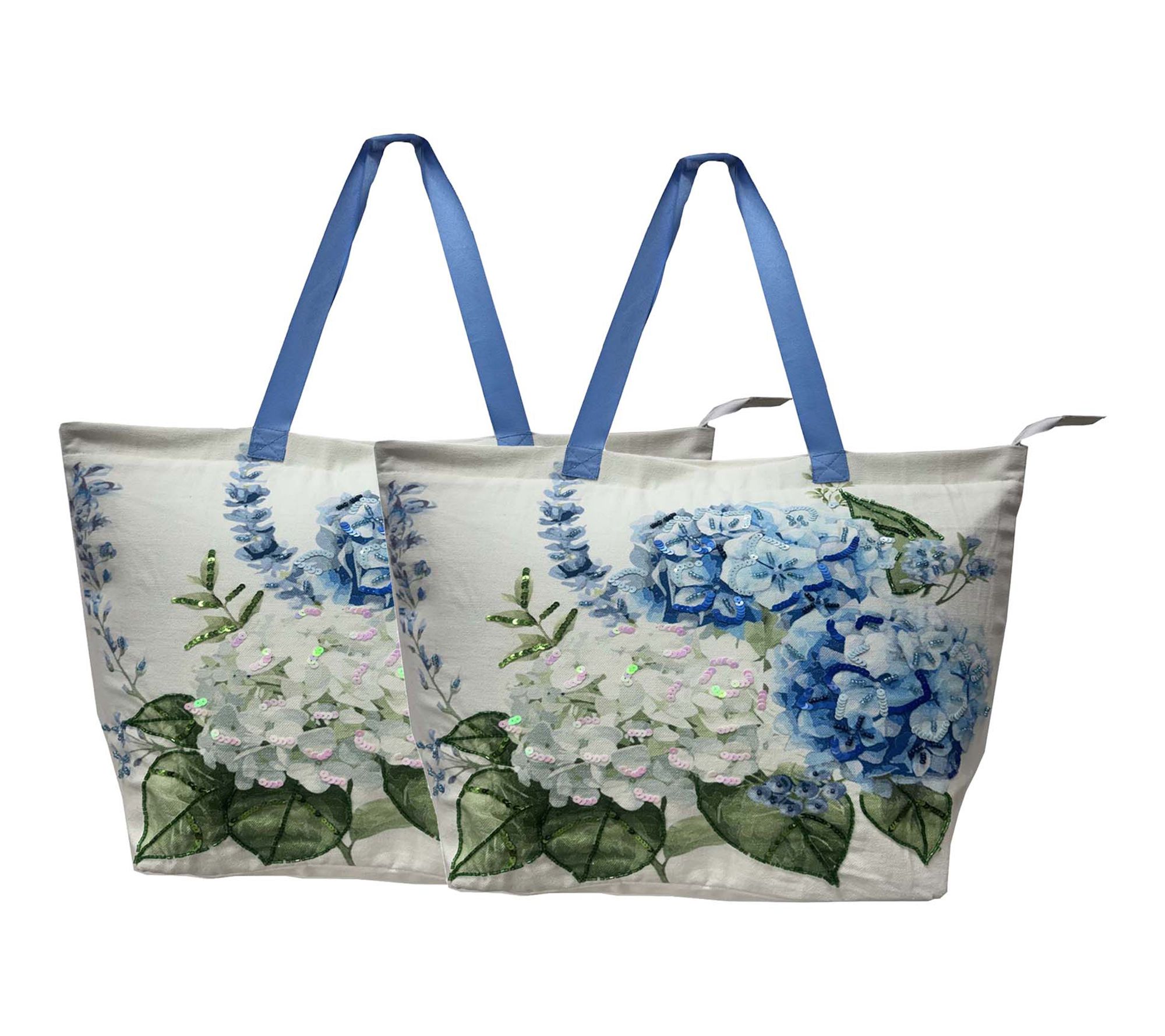 Temp-tations Seasonal Set of 2 15"x18" Beaded Tote Bags