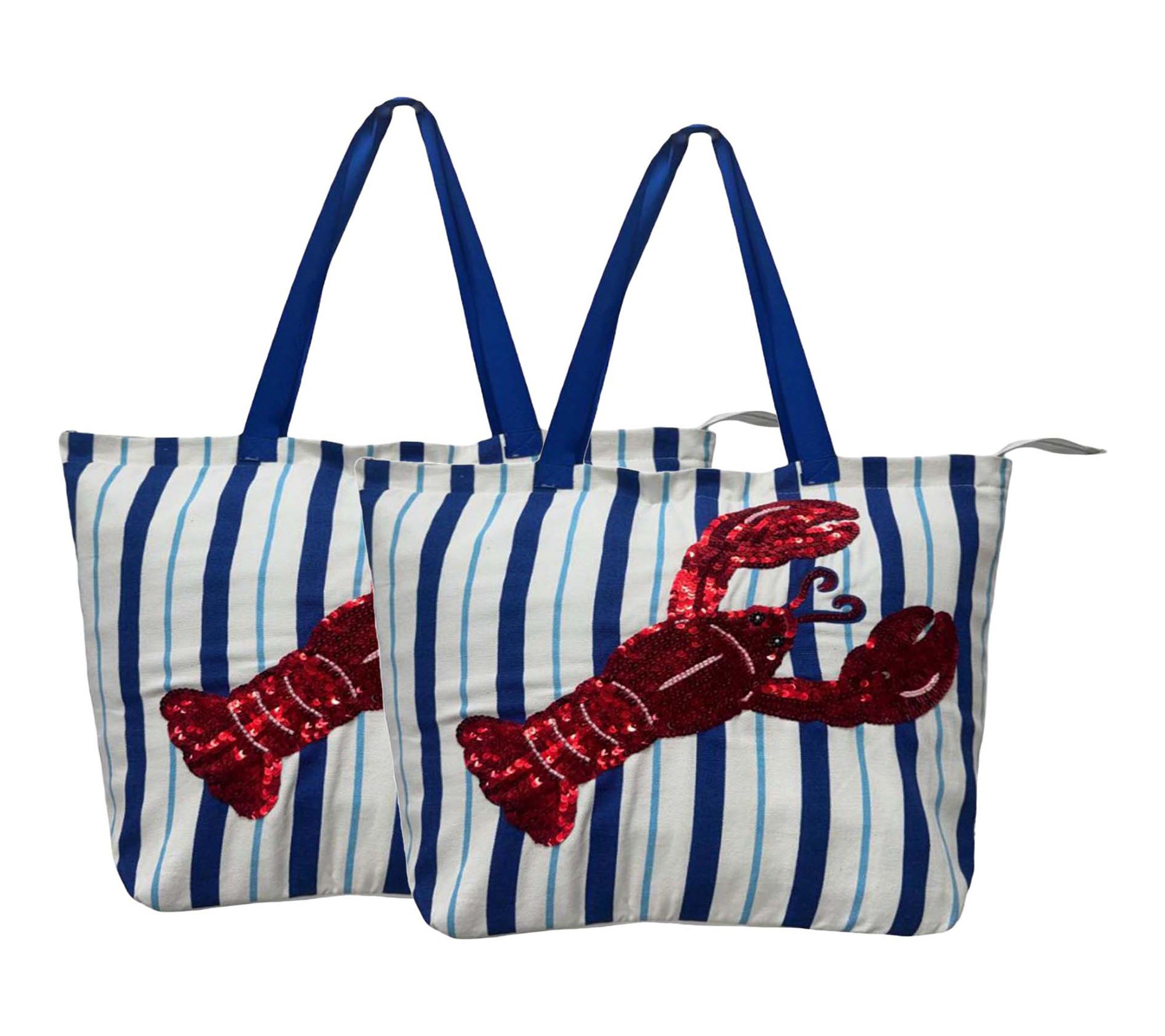 Temp-tations Seasonal S/(2) 15"x18" Beaded Tote Bags