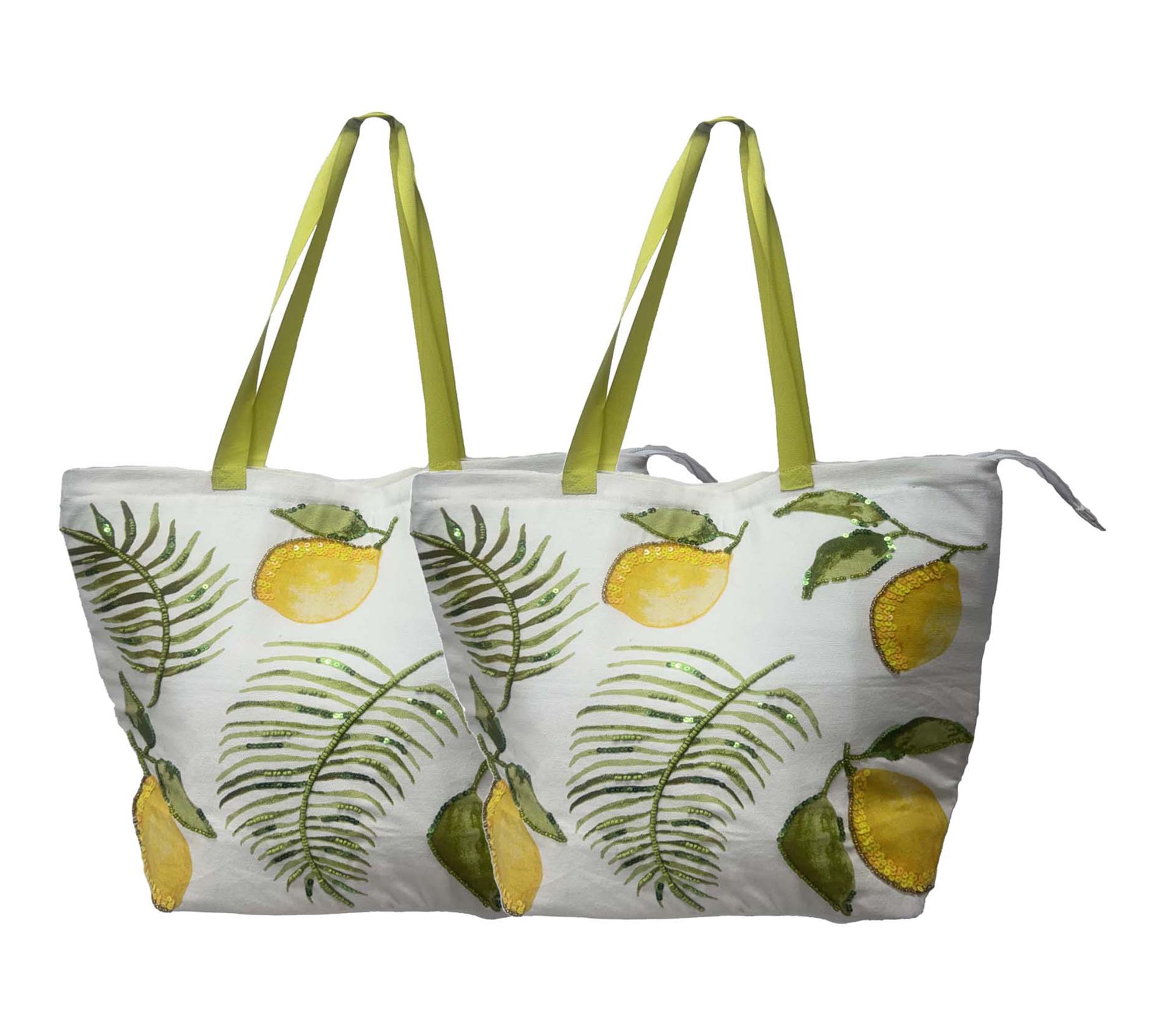 Temp-tations Seasonal Set of 2 15"x18" Beaded Tote Bags