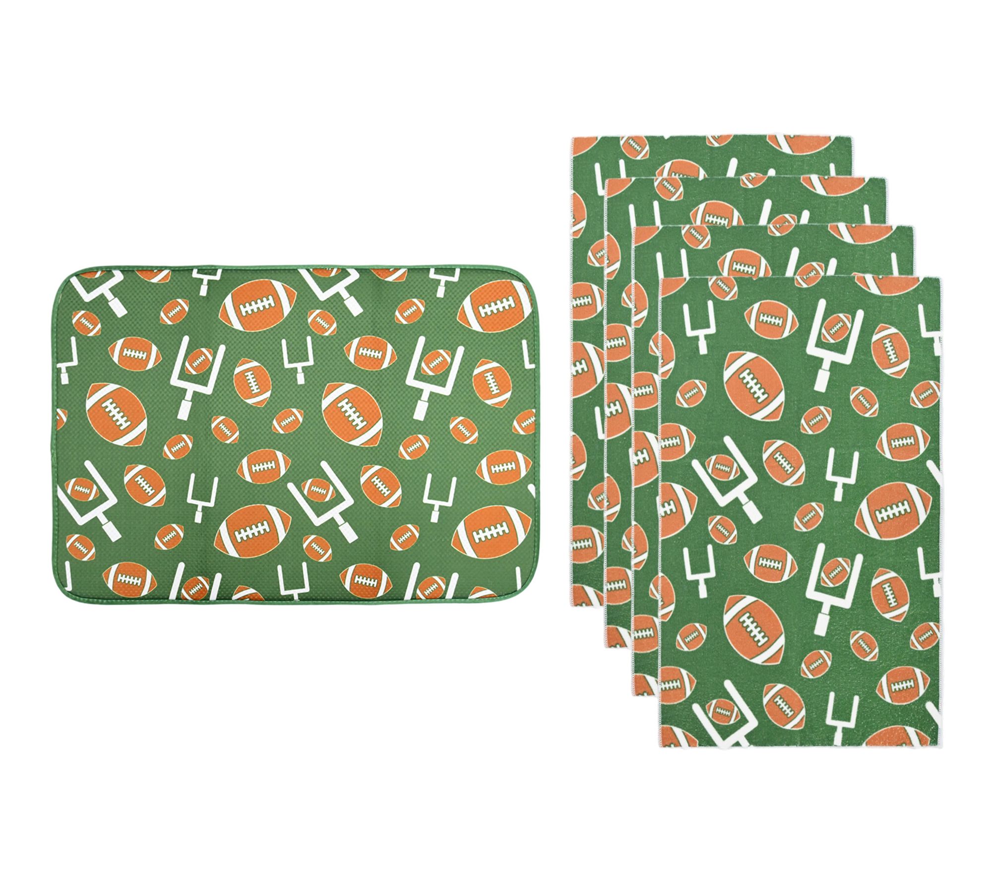 "As Is" Temp-tations XL Drying Mat and 4Pc Microfiber Towel Set