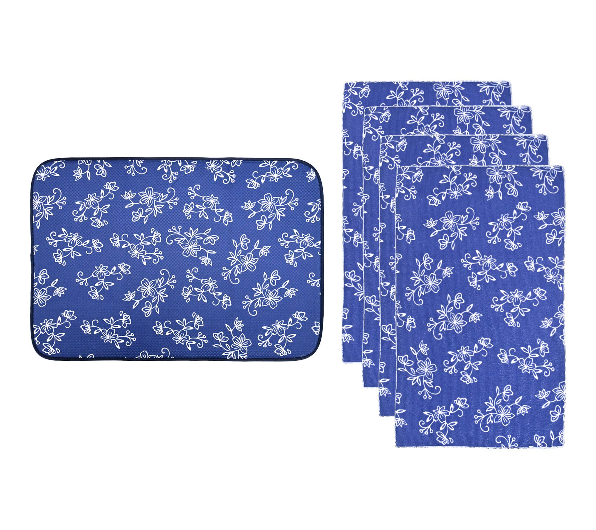 "As Is" Temp-tations XL Drying Mat and 4Pc Microfiber Towel Set