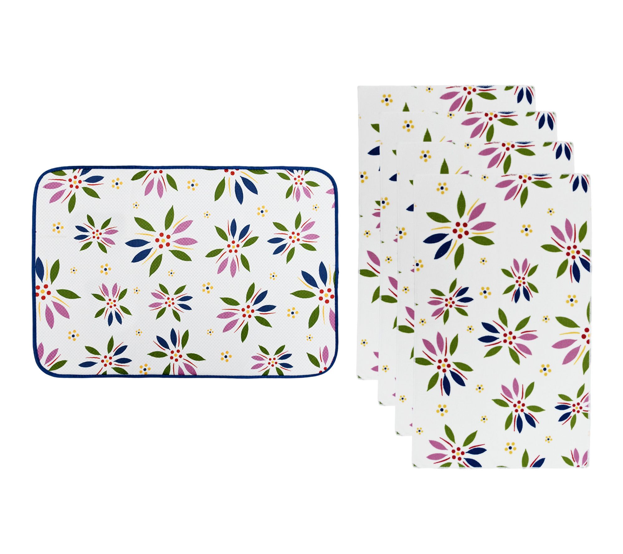 "As Is" Temp-tations XL Drying Mat and 4Pc Microfiber Towel Set