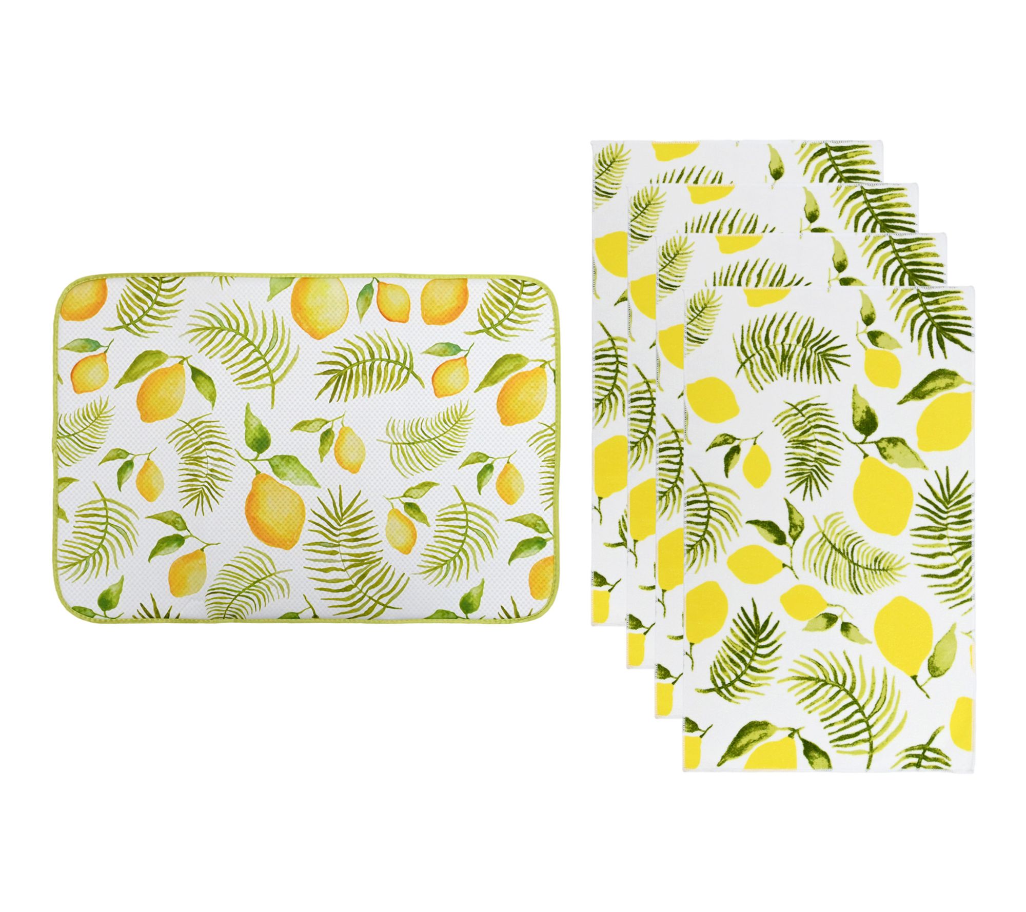 "As Is" Temp-tations XL Drying Mat and 4Pc Microfiber Towel Set