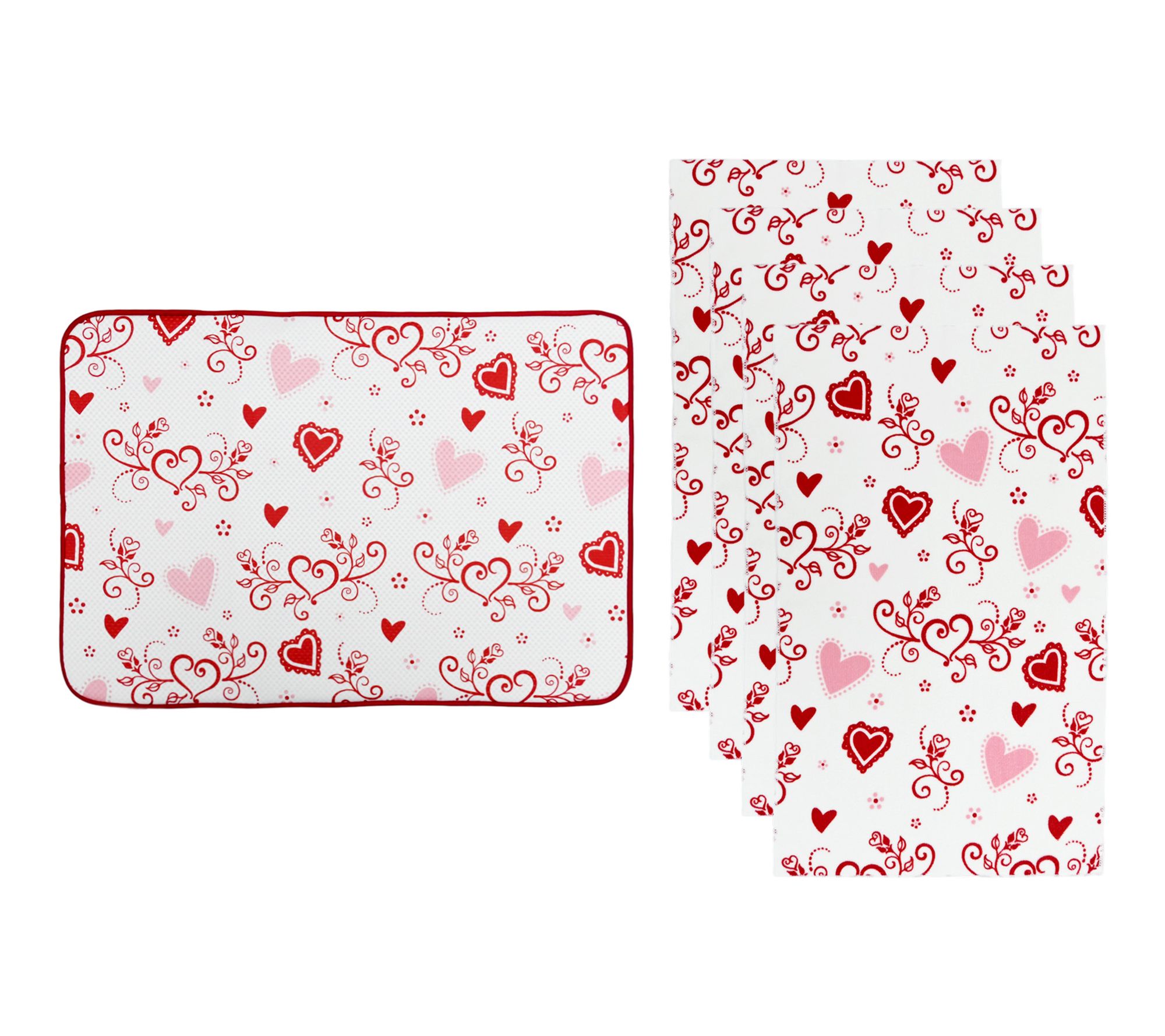 "As Is" Temp-tations XL Drying Mat and 4Pc Microfiber Towel Set