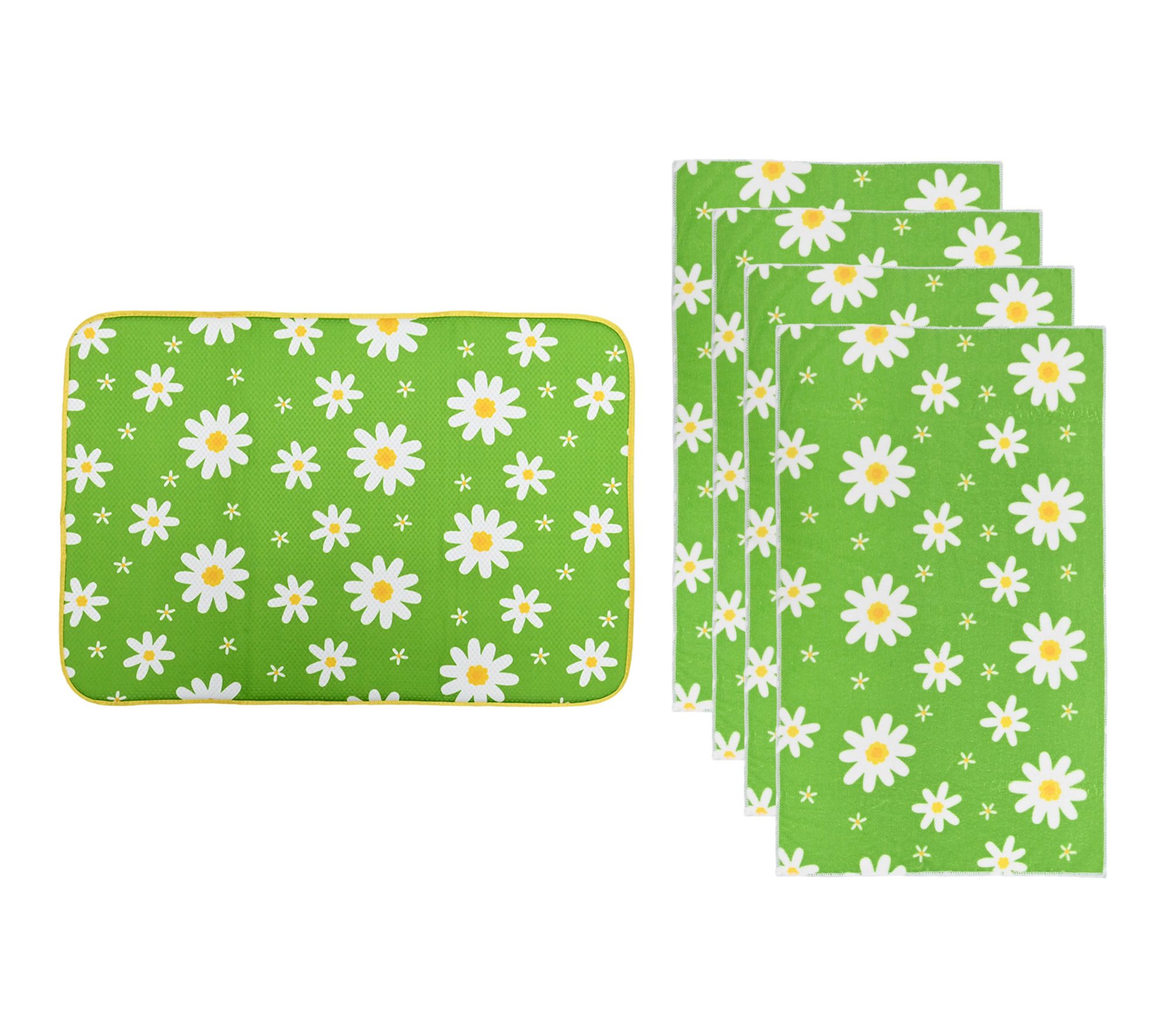 "As Is" Temp-tations XL Drying Mat and 4Pc Microfiber Towel Set