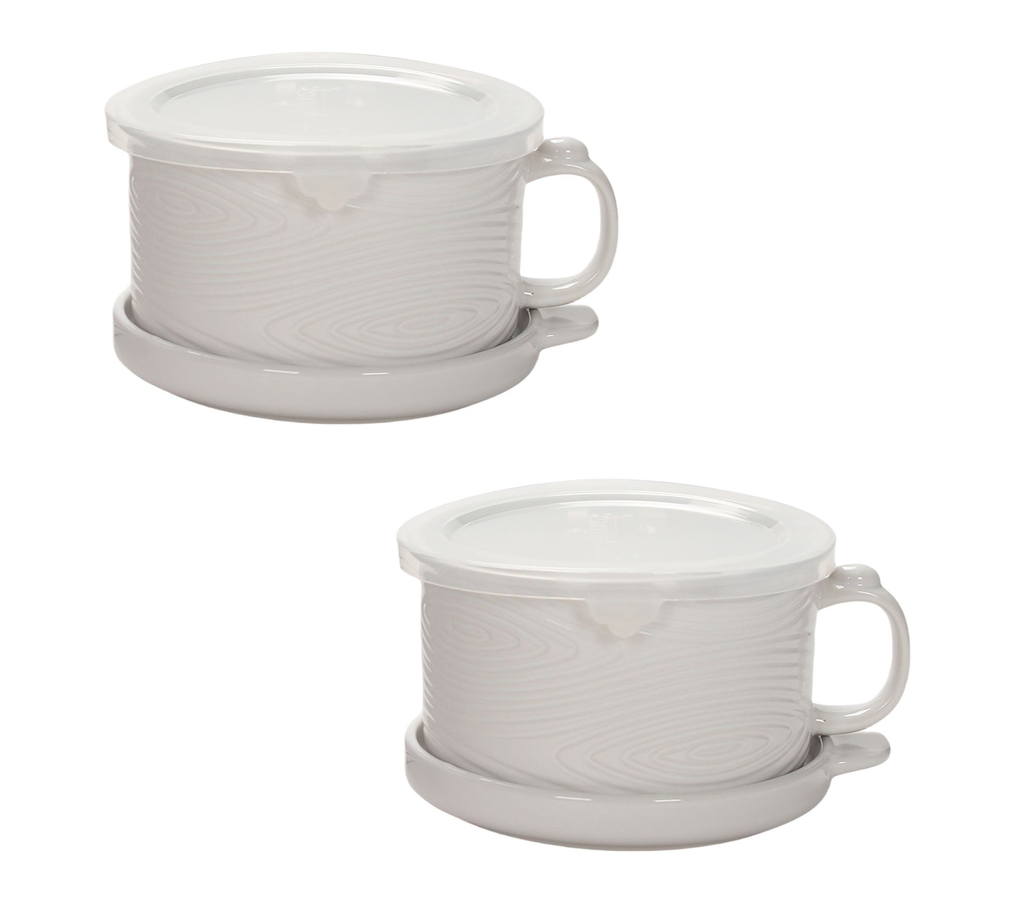 "As Is" Temp-tations S/2 25-oz Meal Mugs w/Lid-Its & Storage Lids