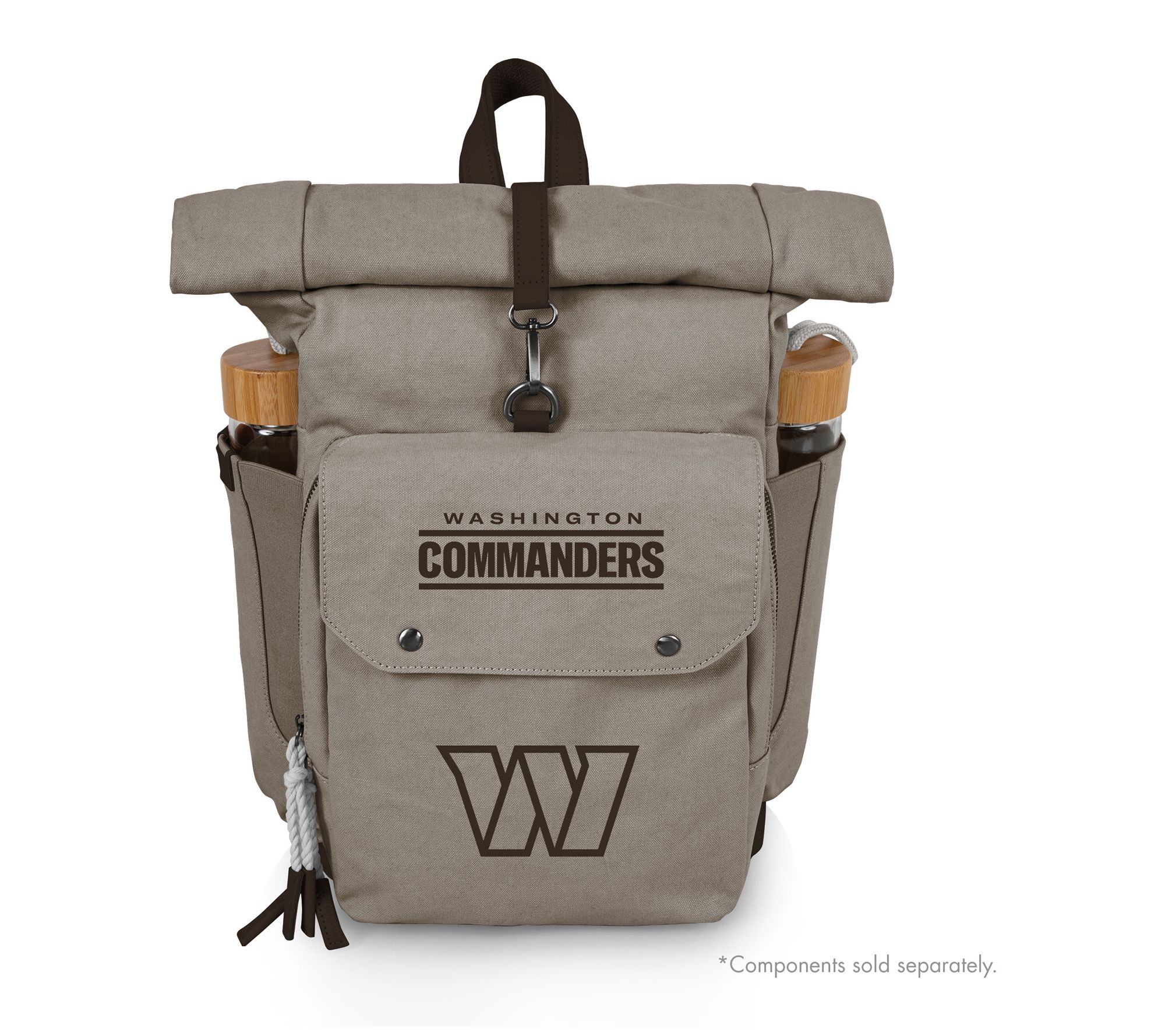 Picnic Time NFL Gray Roll Top Picnic Backpack