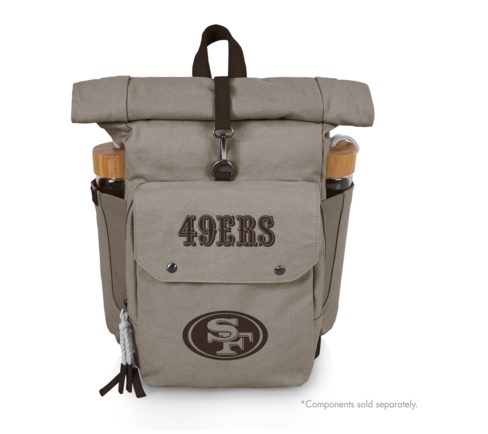 Picnic Time NFL Gray Roll Top Picnic Backpack