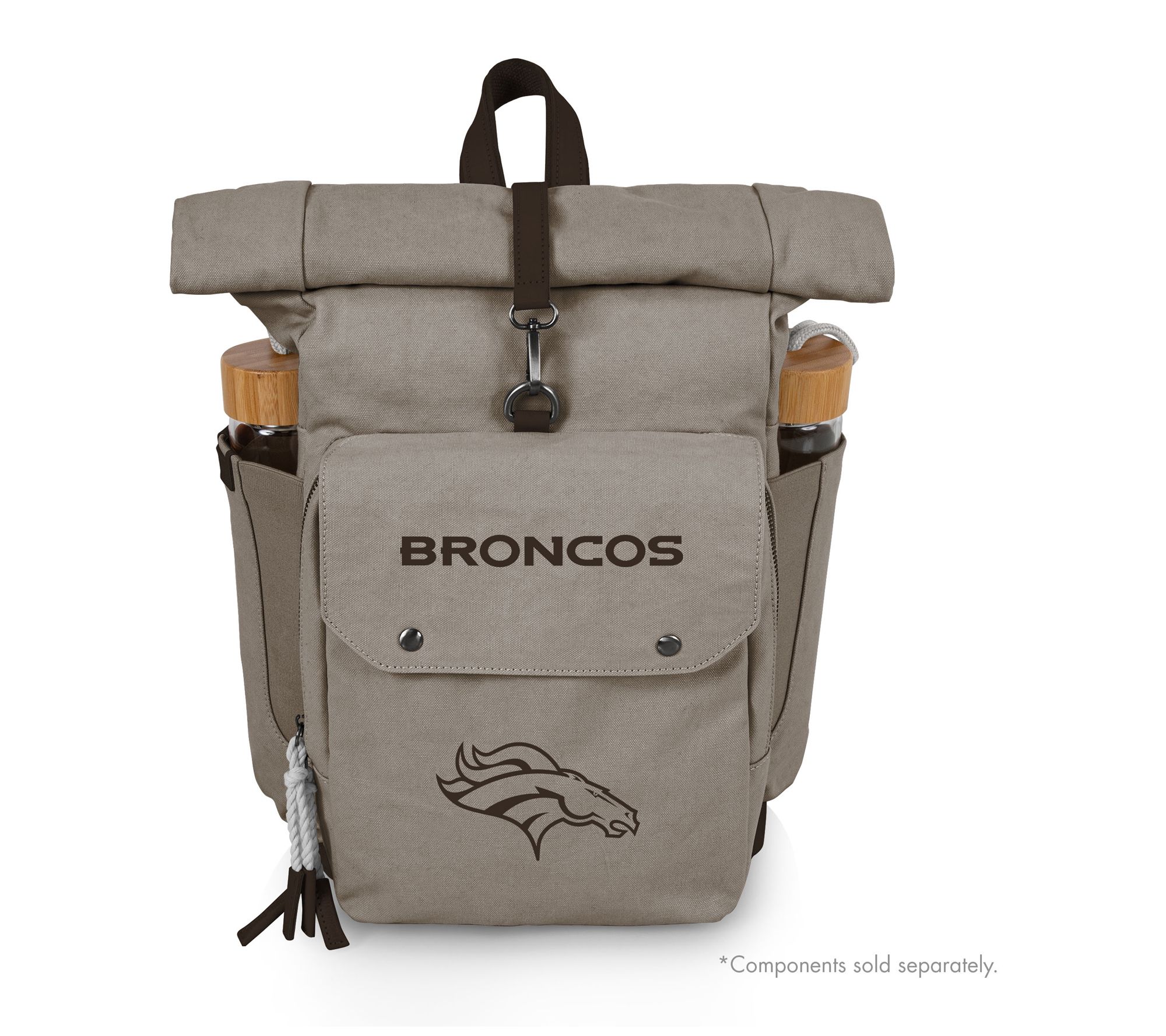 Picnic Time NFL Gray Roll Top Picnic Backpack