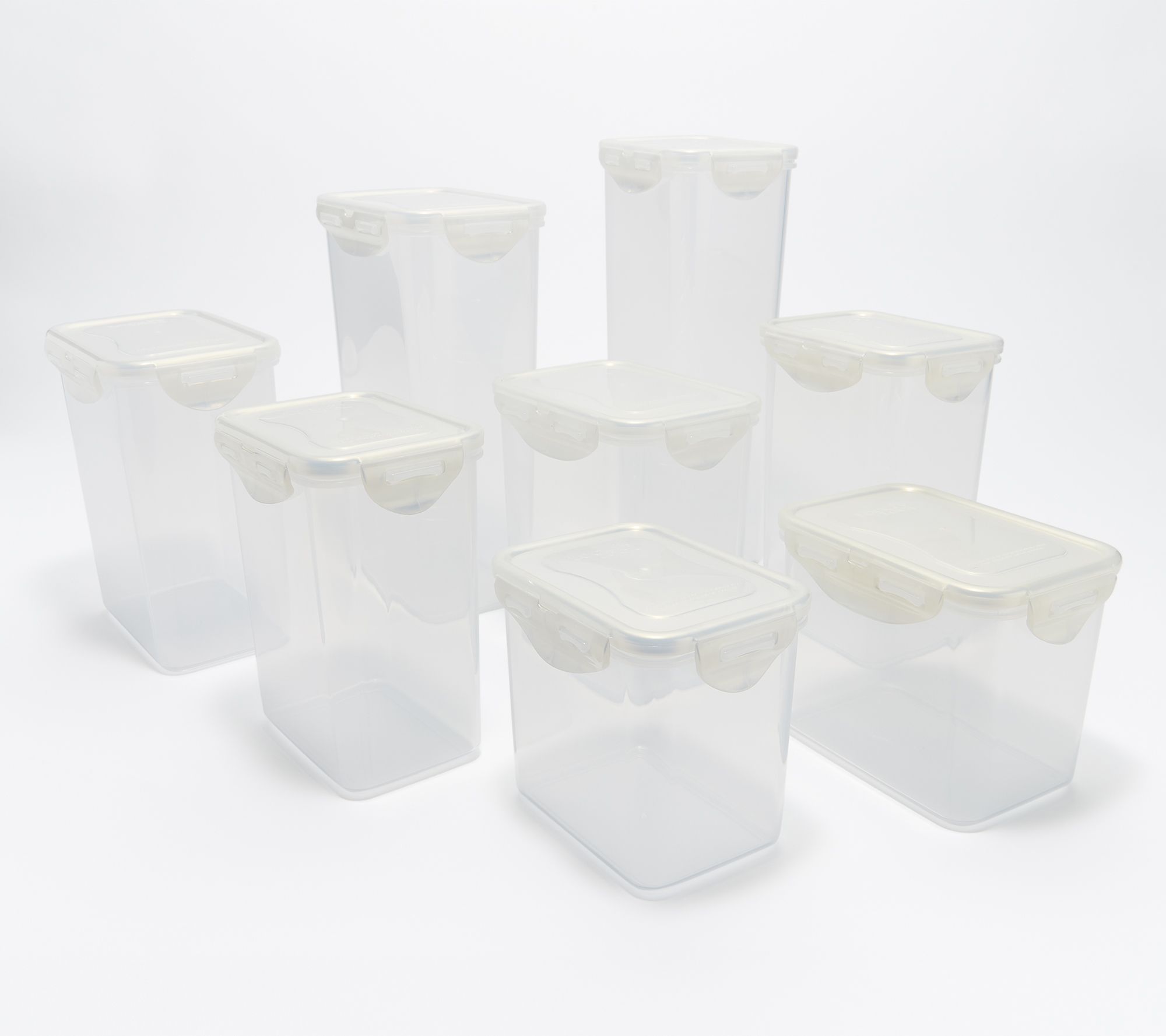 8PC Airtight Tall Food Storage Container Set Plastic Canisters with Durable  Lids