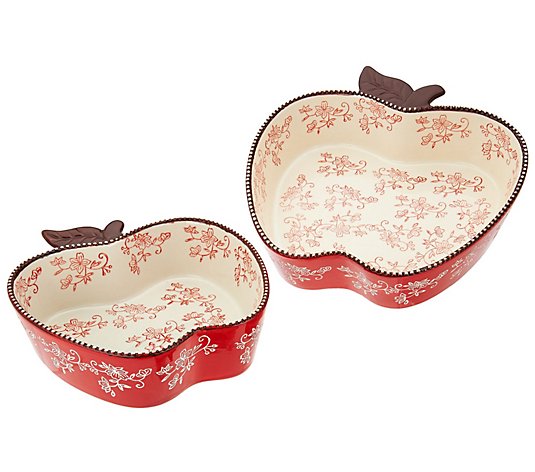 Temp-tations Floral Lace Set of 2 Nesting AppleBakers