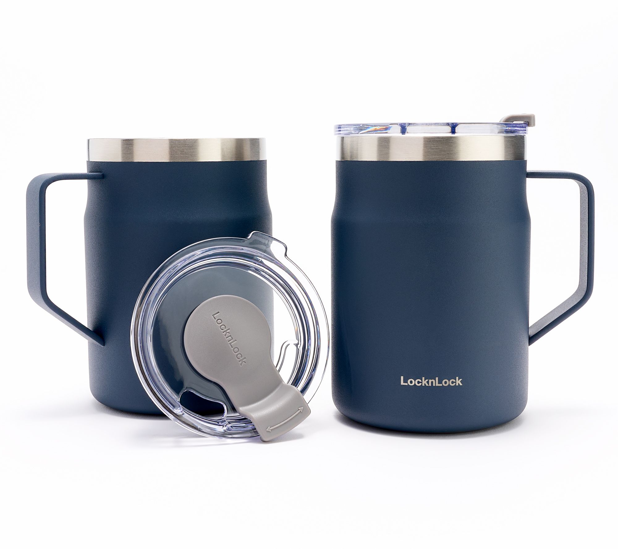 LocknLock Set of 2 Insulated Mugs with Handles 