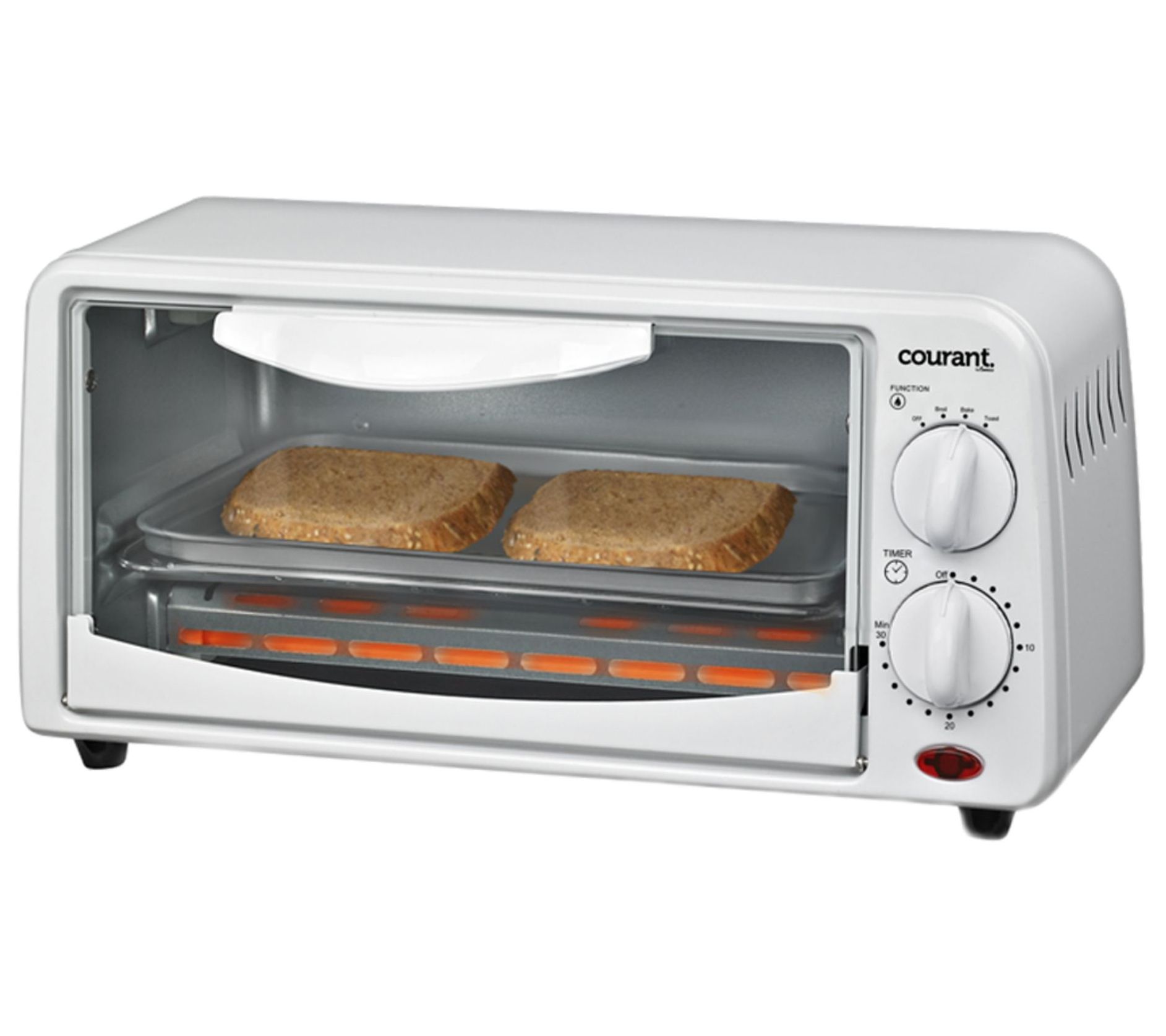 Courant 2-Slice Compact Toaster Oven, Toast, Bake, and Broil