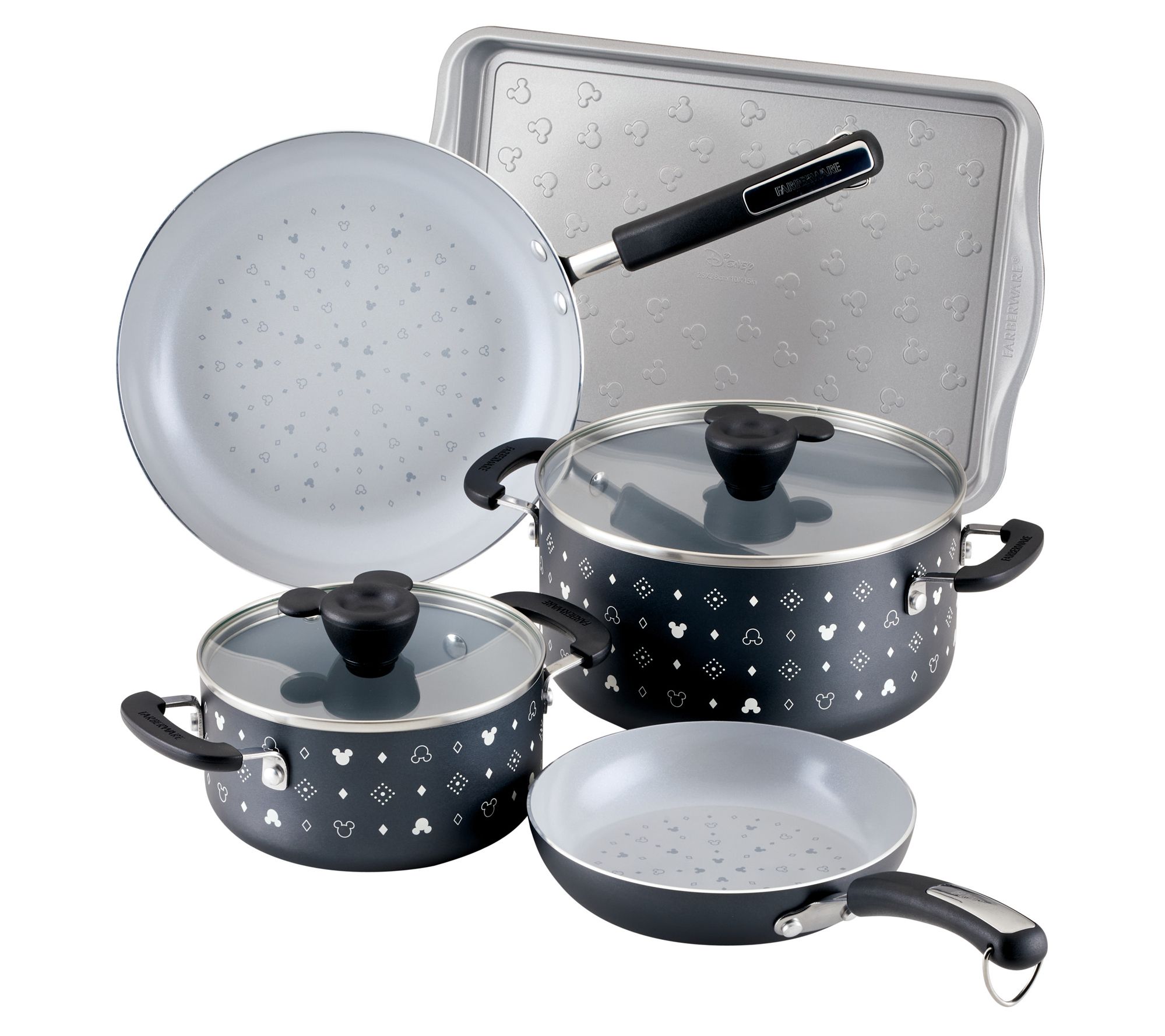 Farberware 7 Piece Disney Monochrome Ceramic Nonstick Cookware