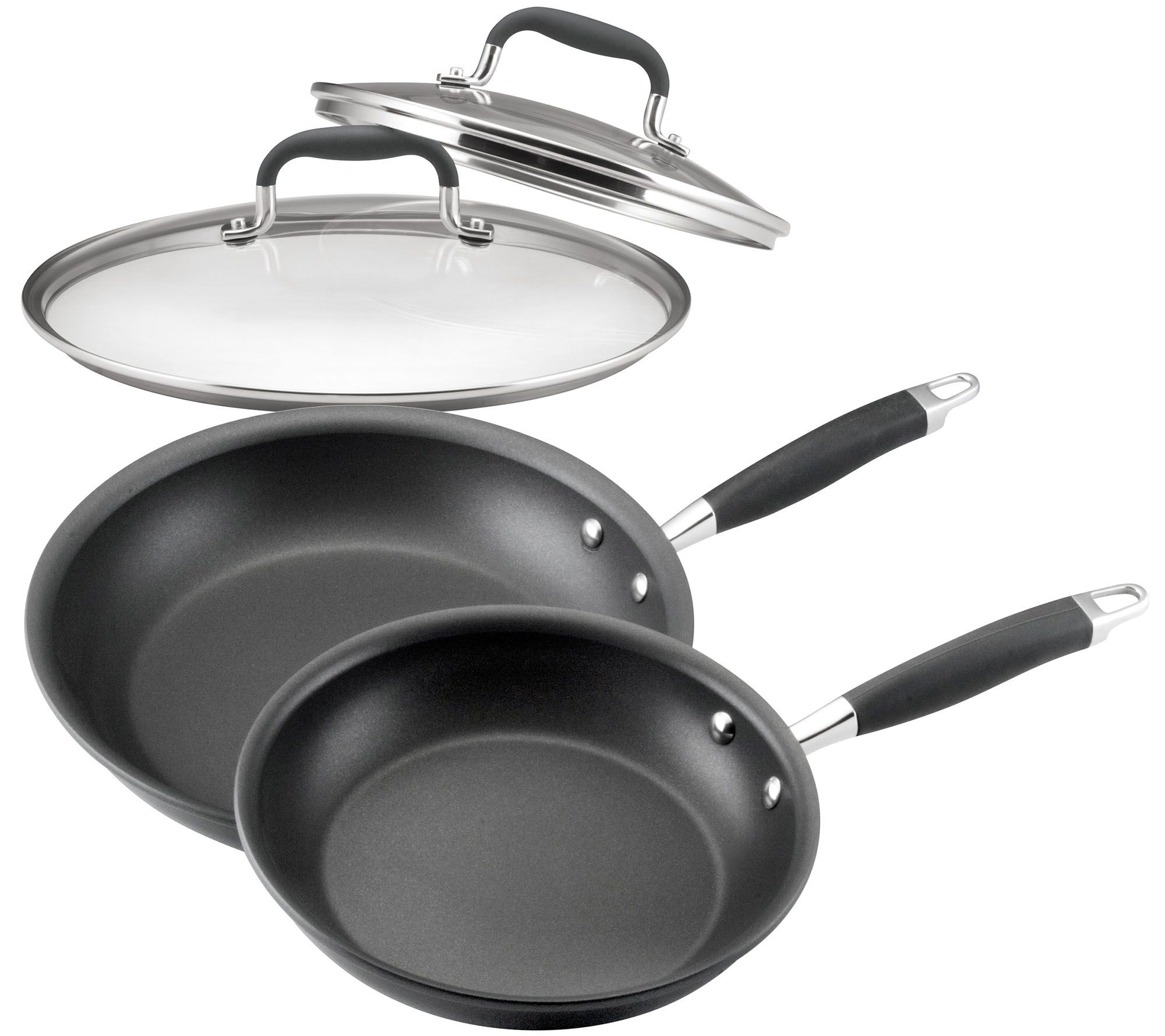 Anolon Accolade Hard Anodized 2-Piece Nonstick Frying Pan Set ,Gray