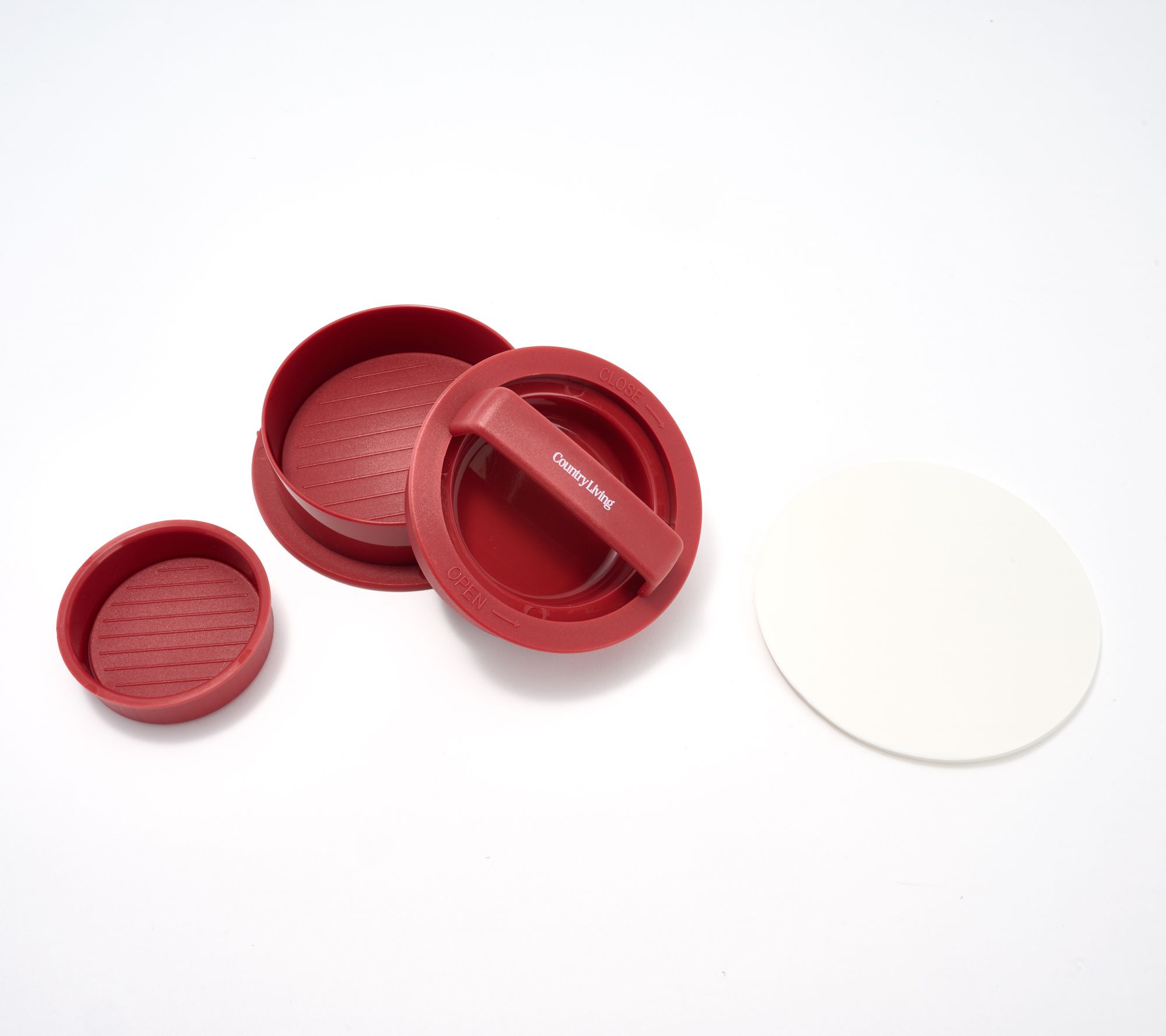 Country Living 3-in-1 Burger Press w/ 100ct. Patty Making Papers