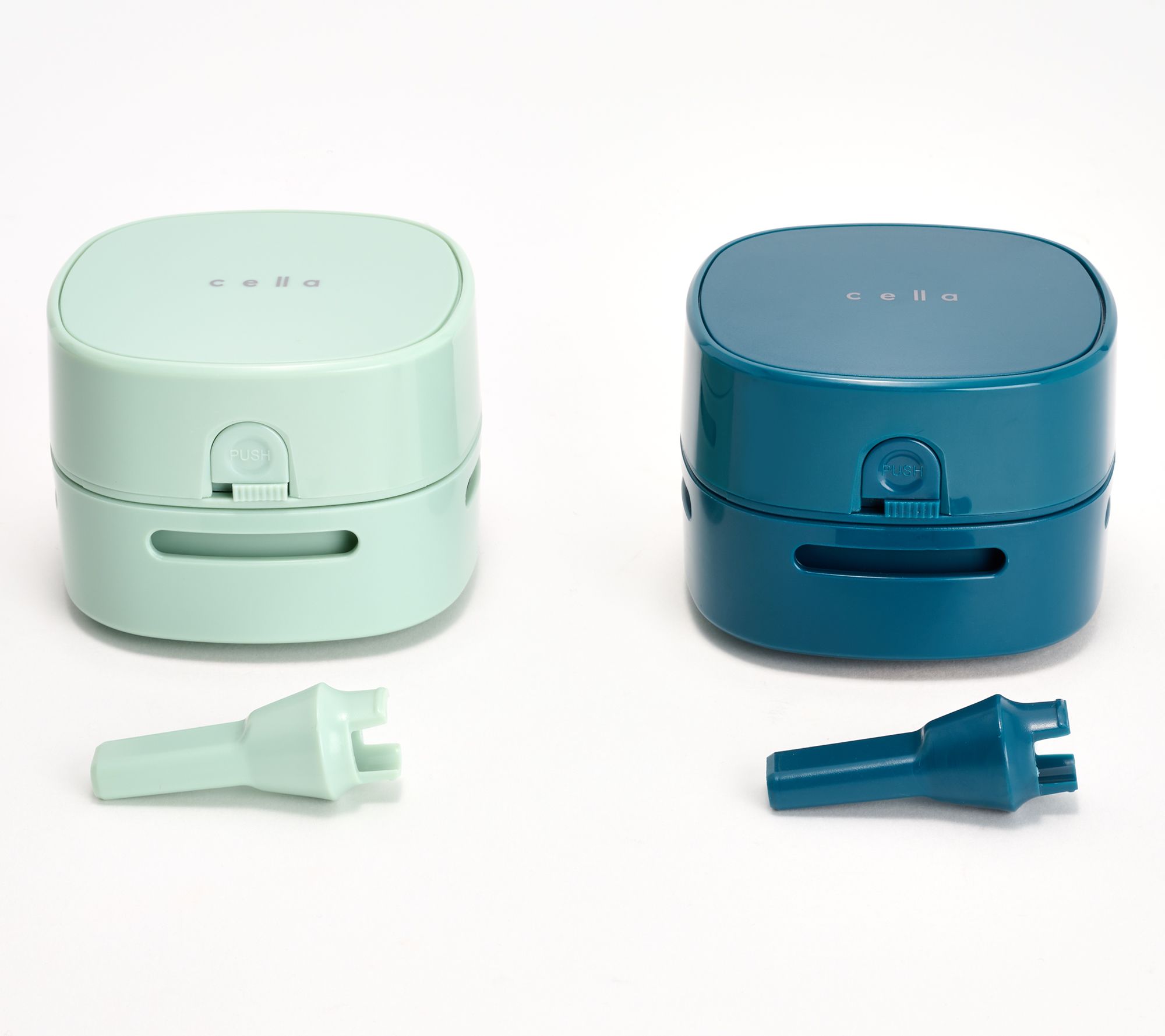 "As Is" Cella Set of 2 Mini Countertop Vacuum Cleaners w/ (2) Nozzles