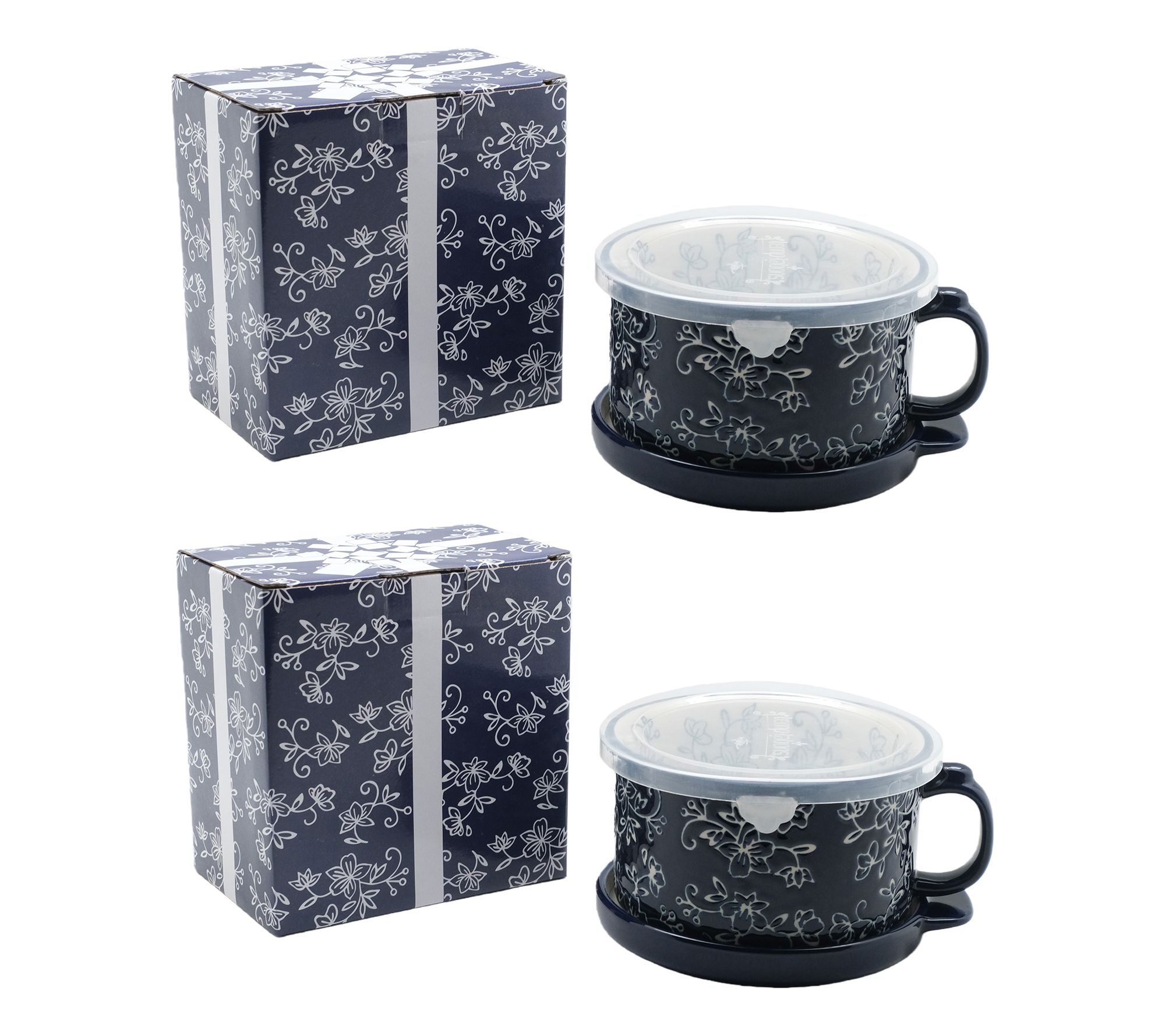 Temp-tations Set of 2 25oz Meal Mugs w/Lid-Its